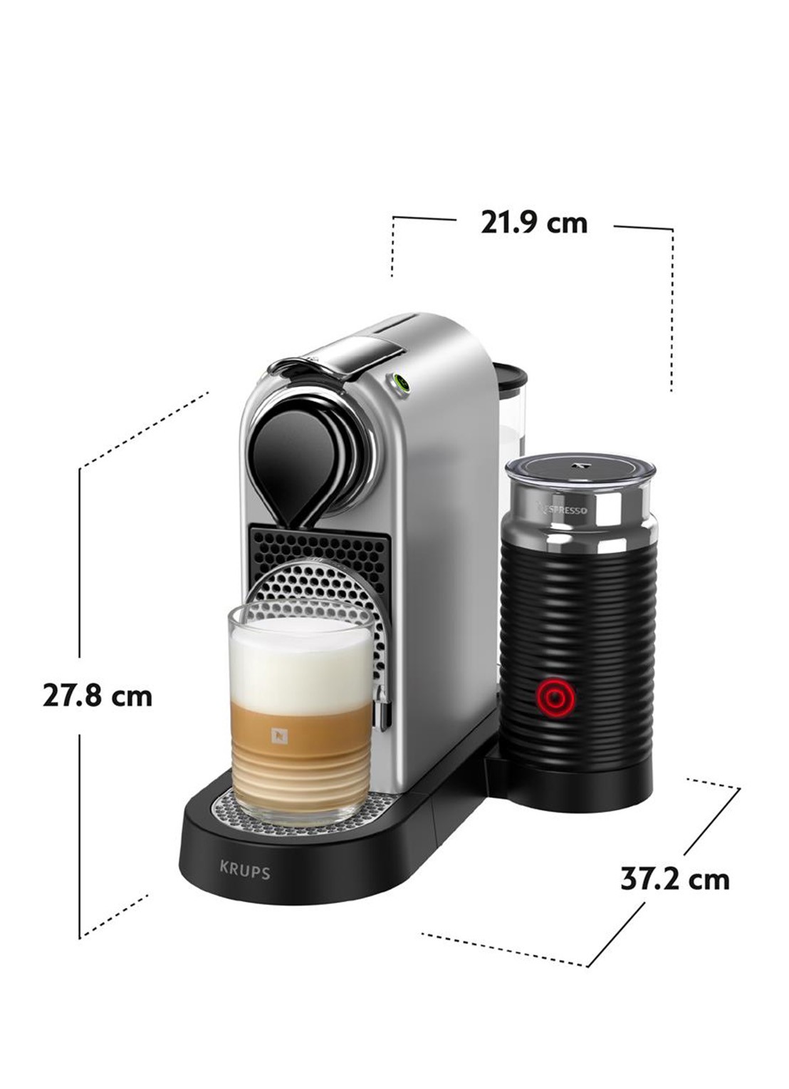 Krups Citiz & Milk Nespresso machine XN760B  - achterkant 8 zilver
