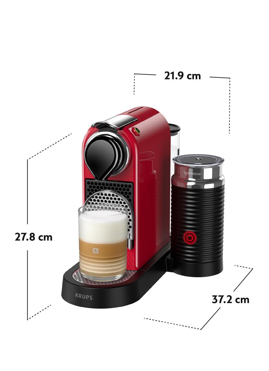 Krups CitiZ & Milk Nespresso machine - achterkant 8 kersenrood
