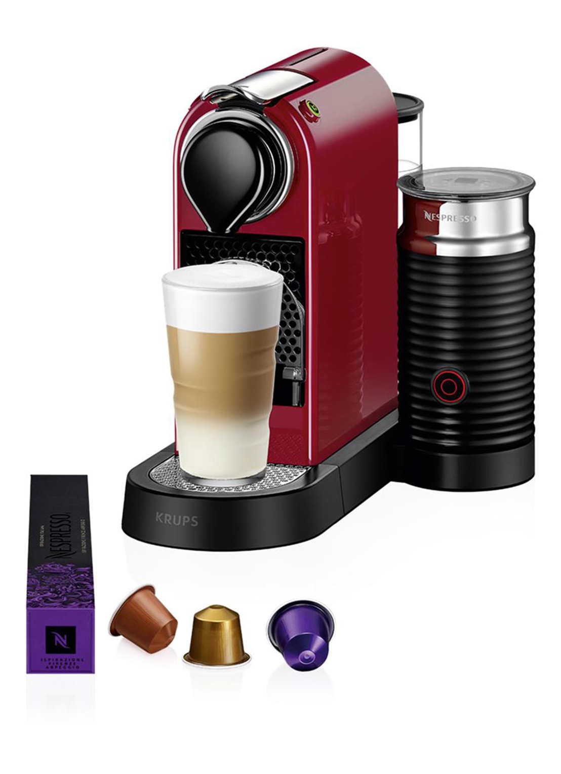 Krups CitiZ & Milk Nespresso machine - voorkant 6 kersenrood
