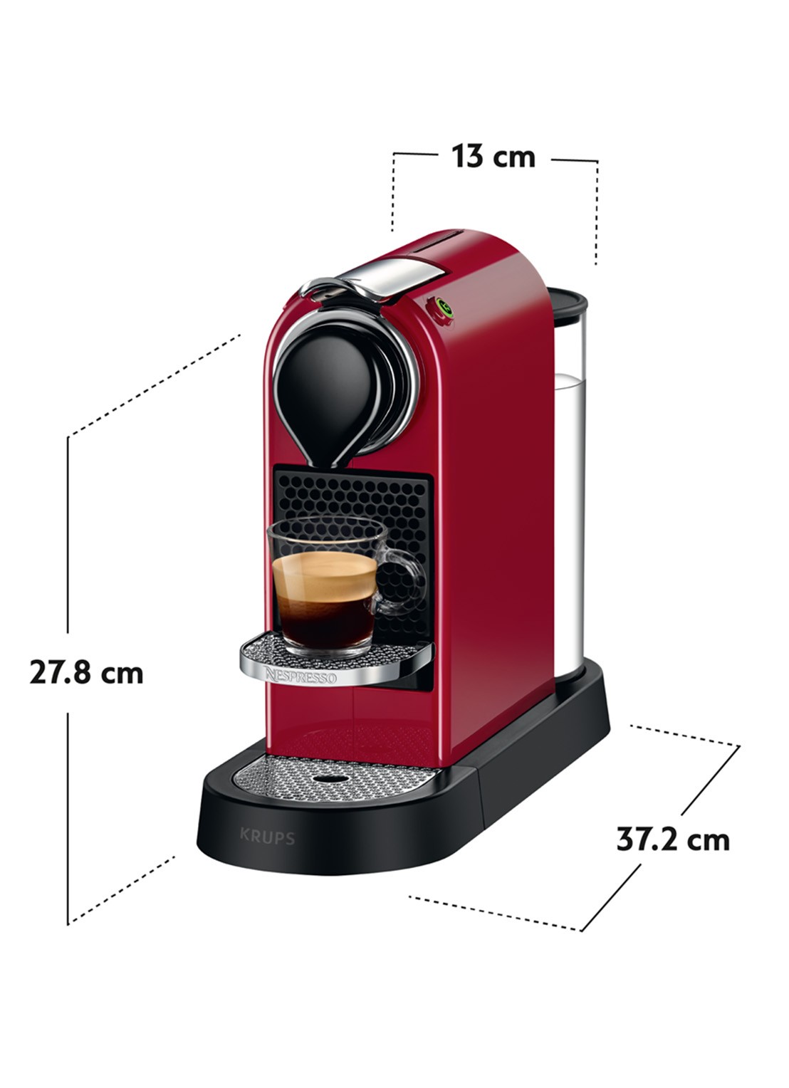 Krups CitiZ Nespresso machine XN7405 - achterkant 8 steenrood