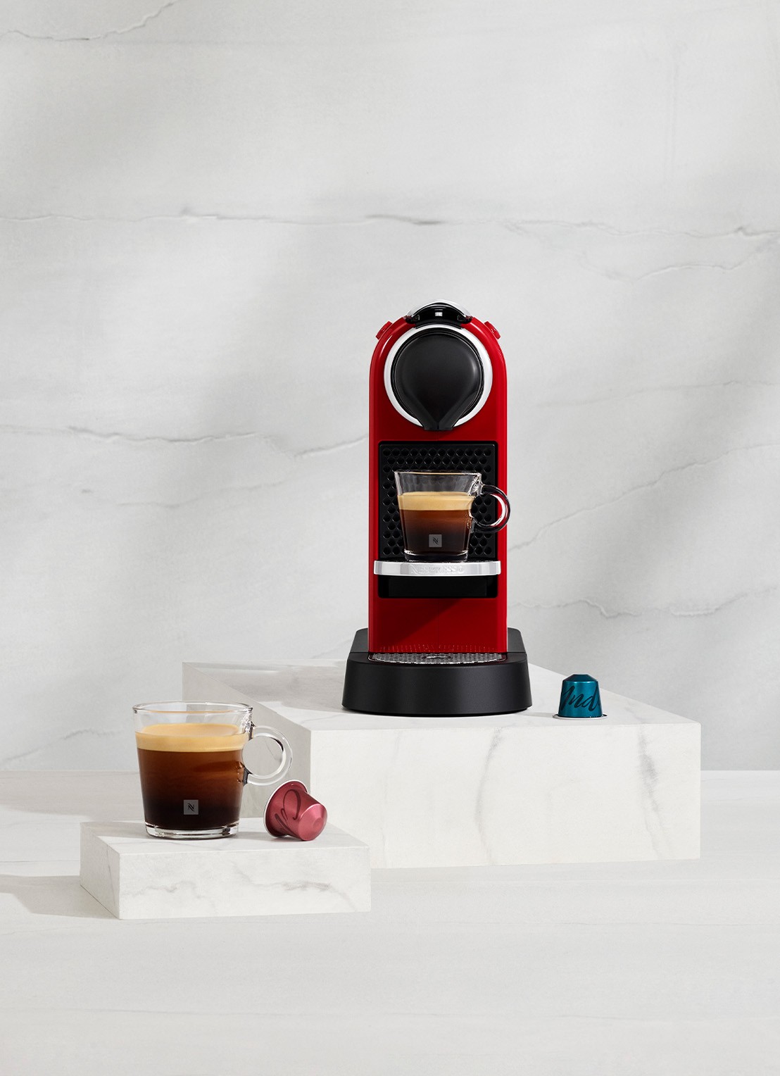 Krups CitiZ Nespresso machine XN7405 - detail steenrood