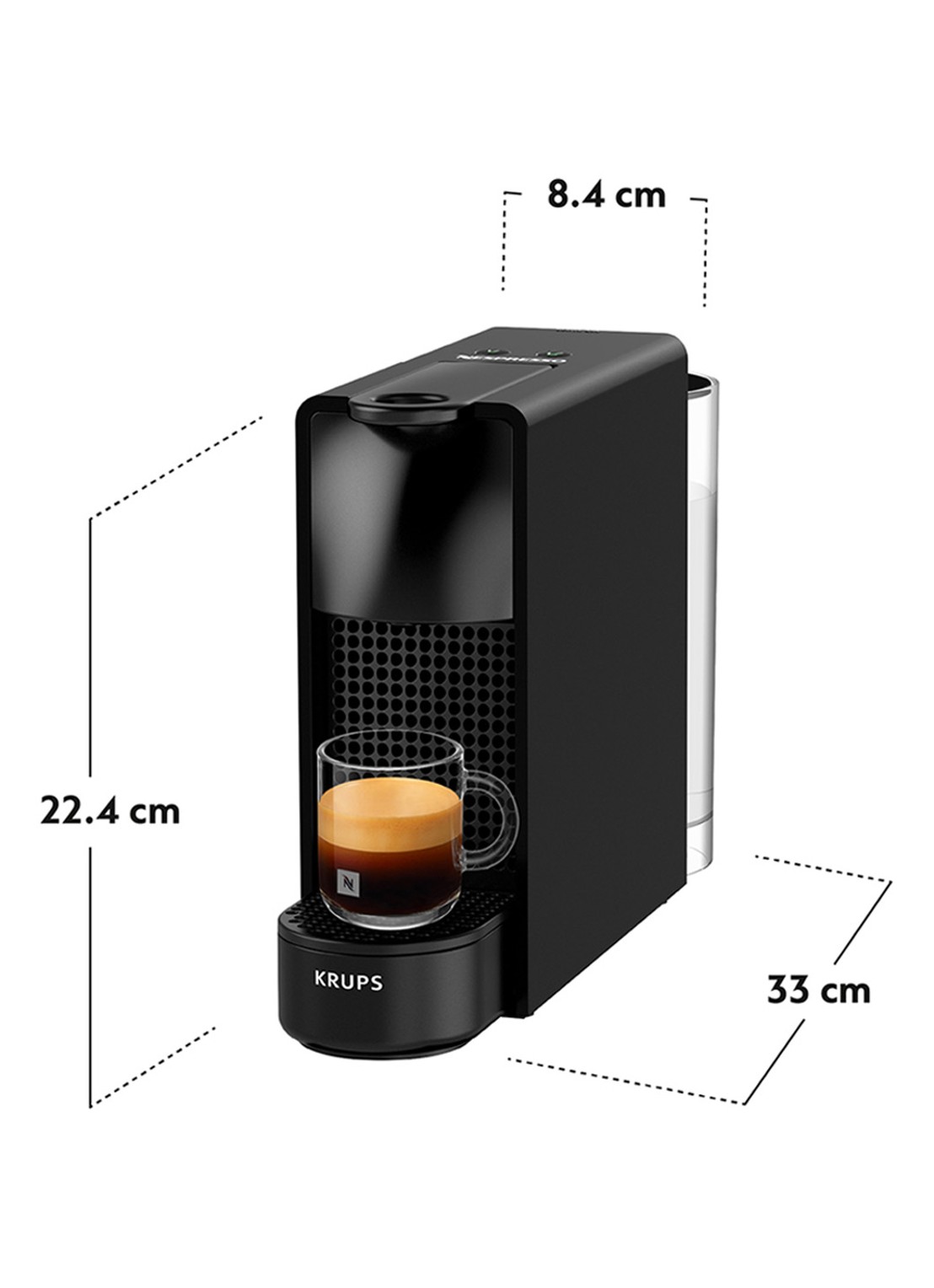 Krups Essenza Mini Bundle Nespresso machine XN1118 - achterkant diepzwart