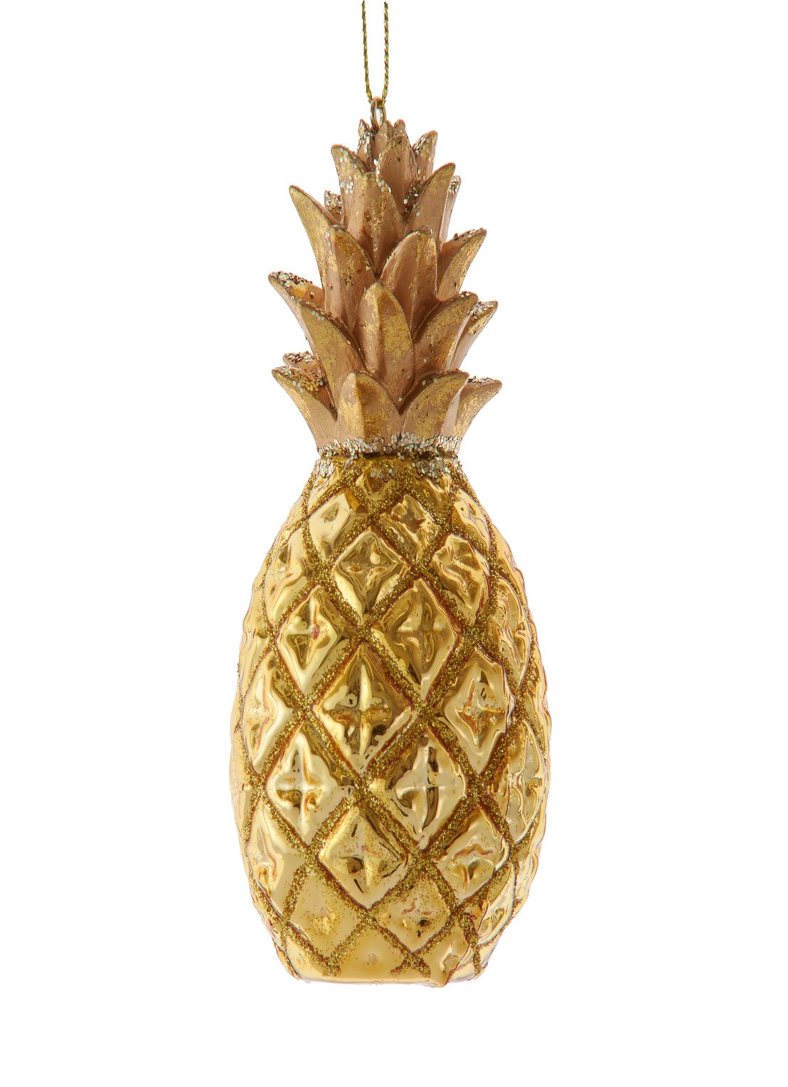 Kurt Adler Ananas kersthanger 11,4 cm - voorkant goud