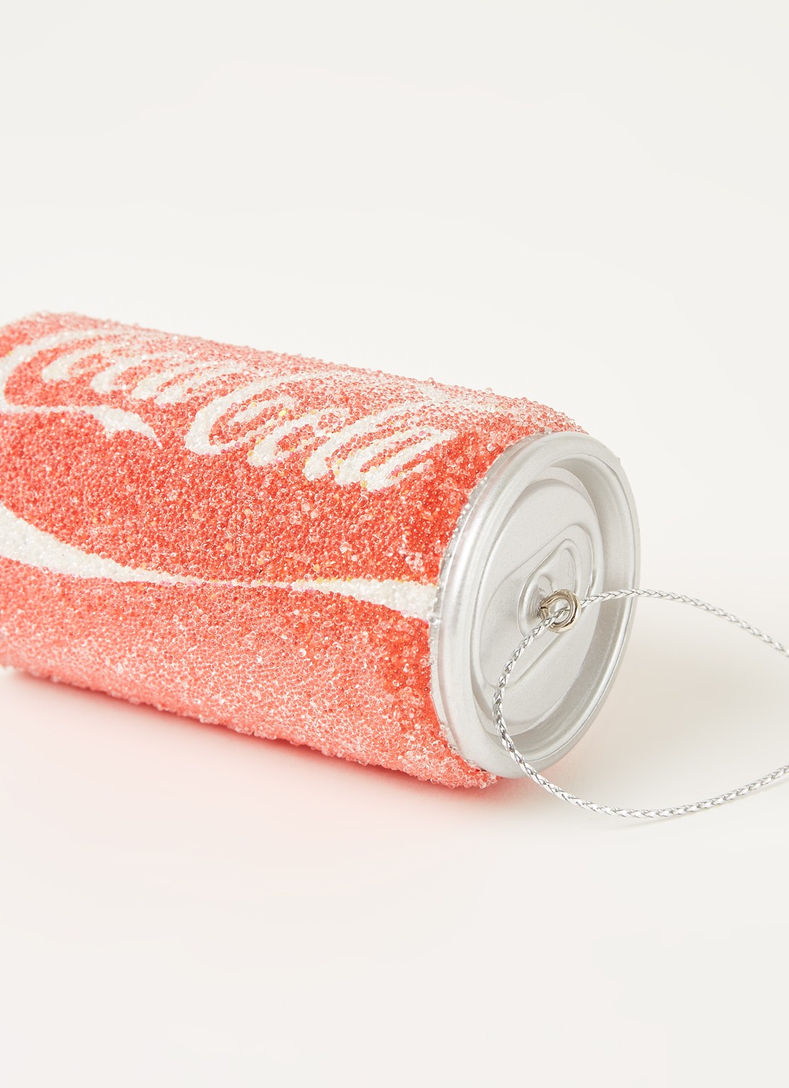 Kurt Adler Coca-Cola blikje kersthanger 7,5 cm - detail steenrood