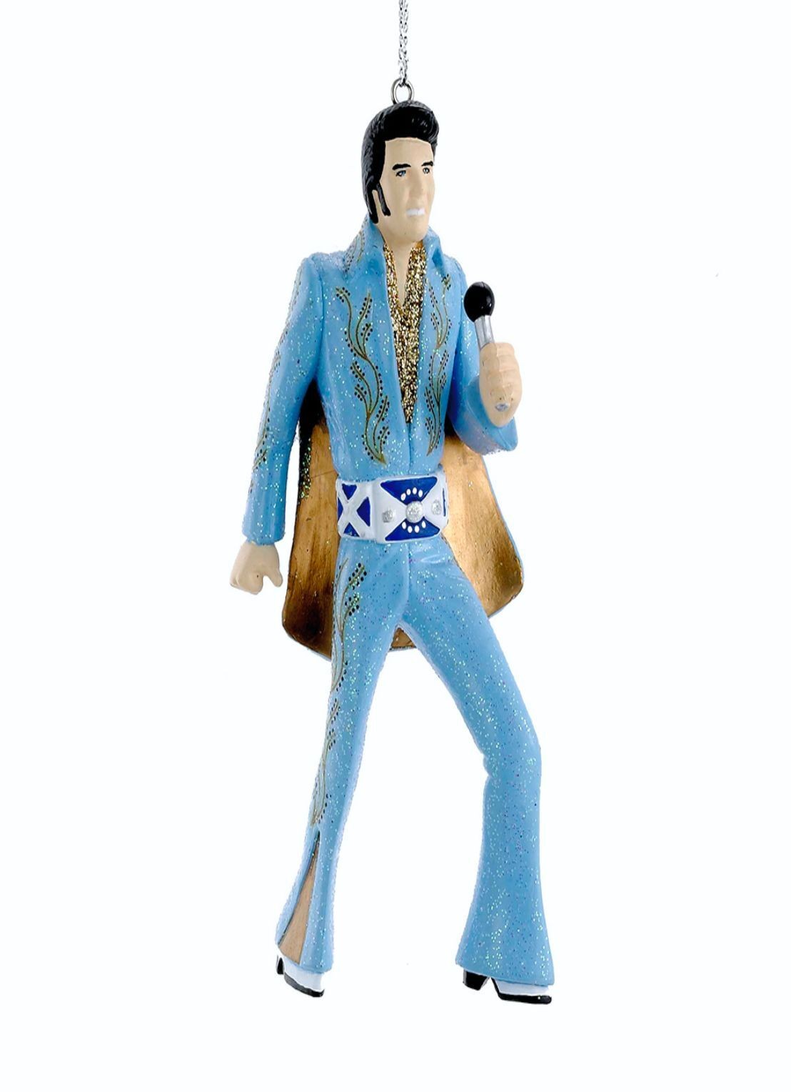 Kurt Adler Elvis Presley kersthanger 11 cm - voorkant lichtblauw