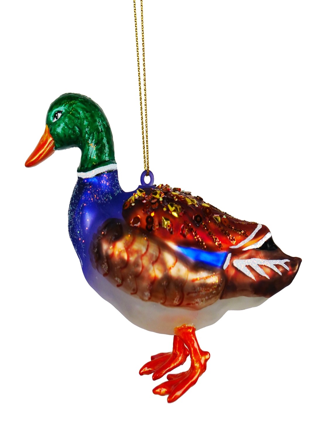 Kurt Adler Gelukkige Eend kersthanger 10 cm - voorkant multicolor