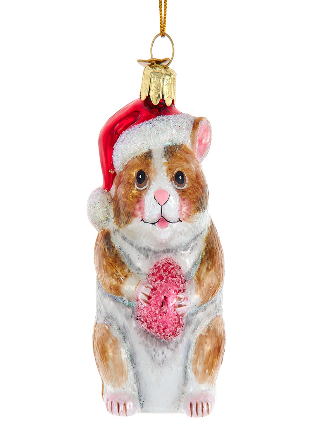 Kurt Adler Hamster kersthanger 10,9 cm - voorkant bruin