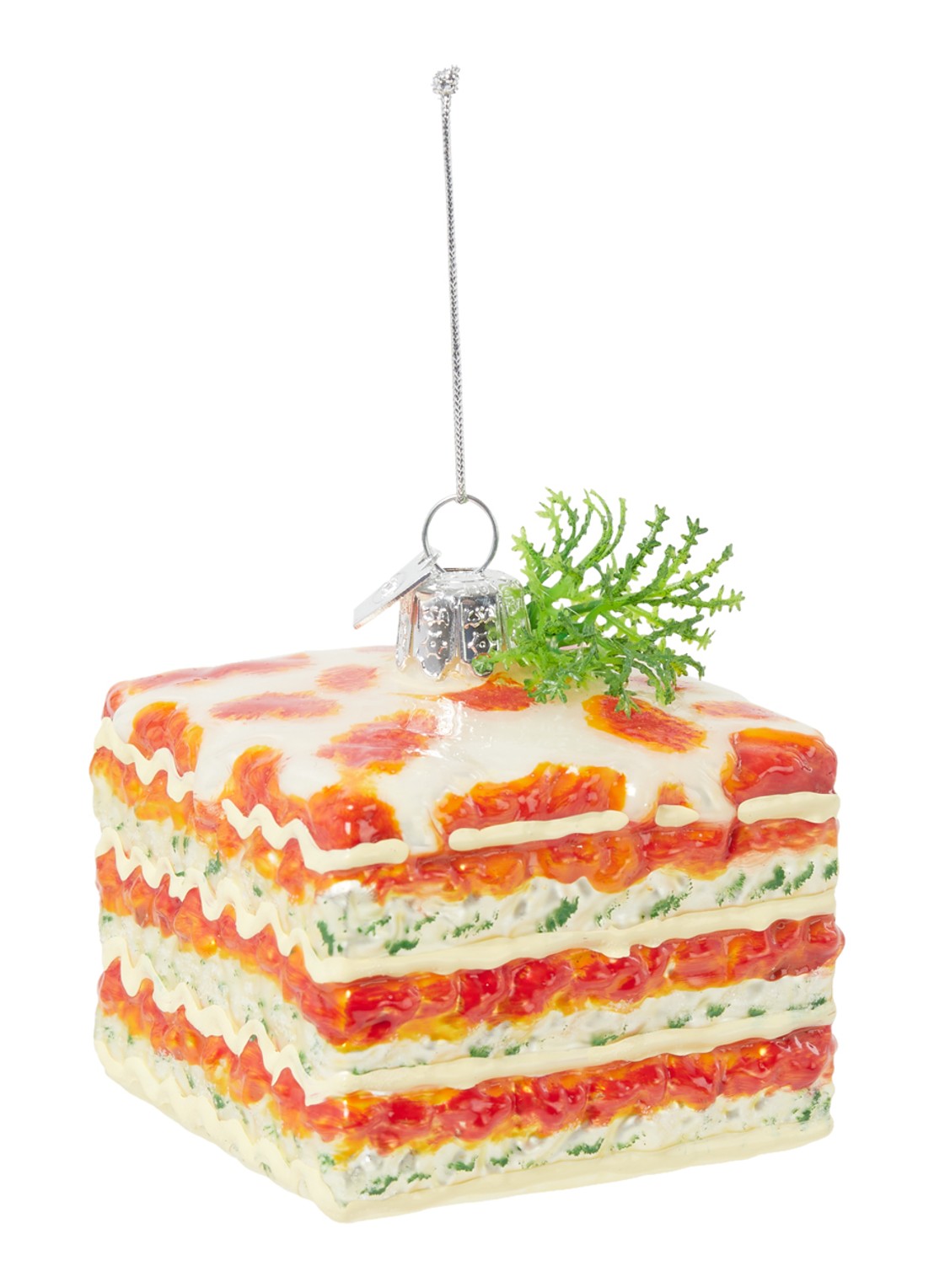 Kurt Adler Noble Gems by Kurt Adler Lasagna kersthanger 5,5 cm - voorkant 2 oranjerood