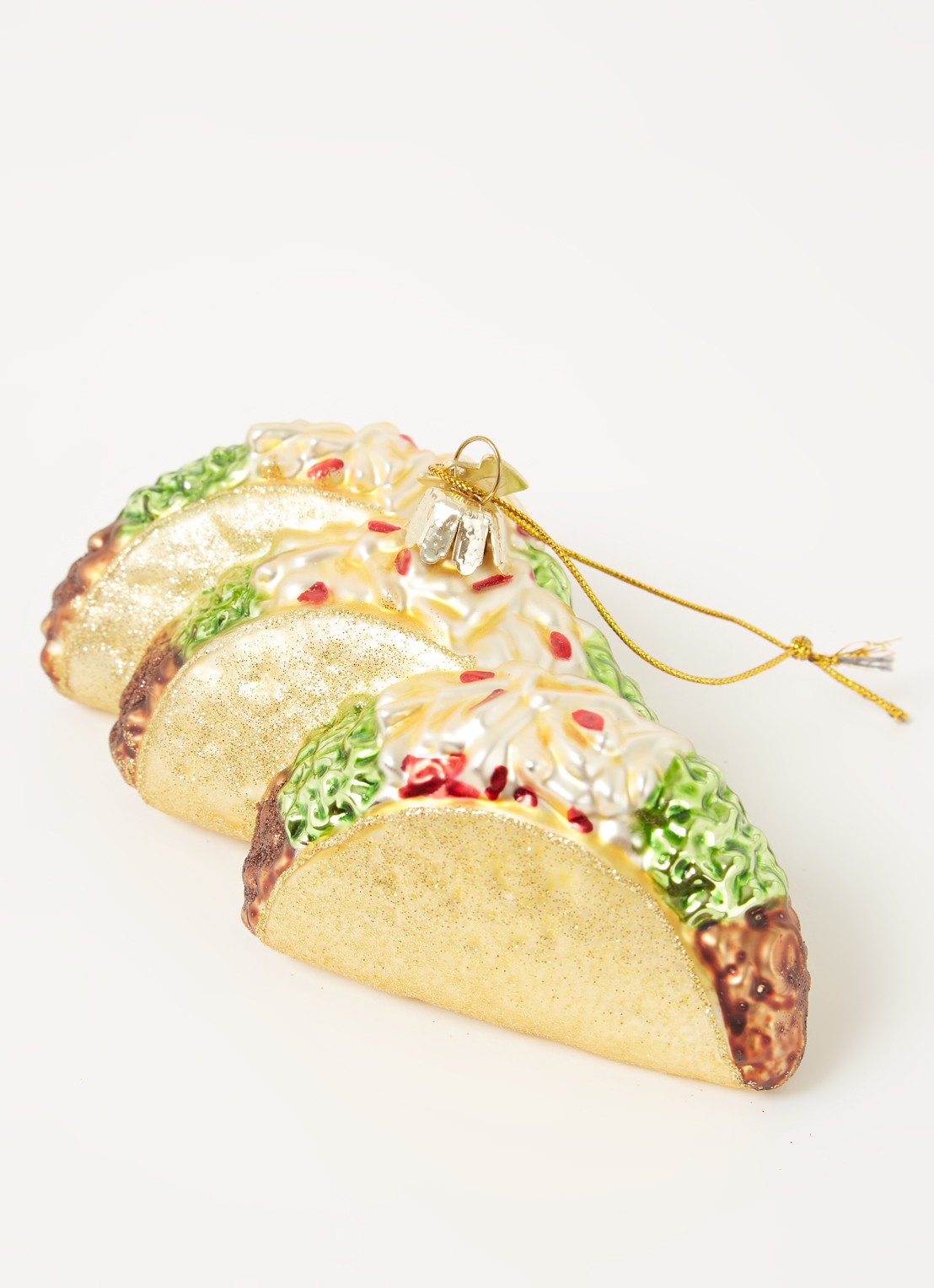 Kurt Adler Noble Gems Taco kersthanger 6 cm  - detail 3 goud