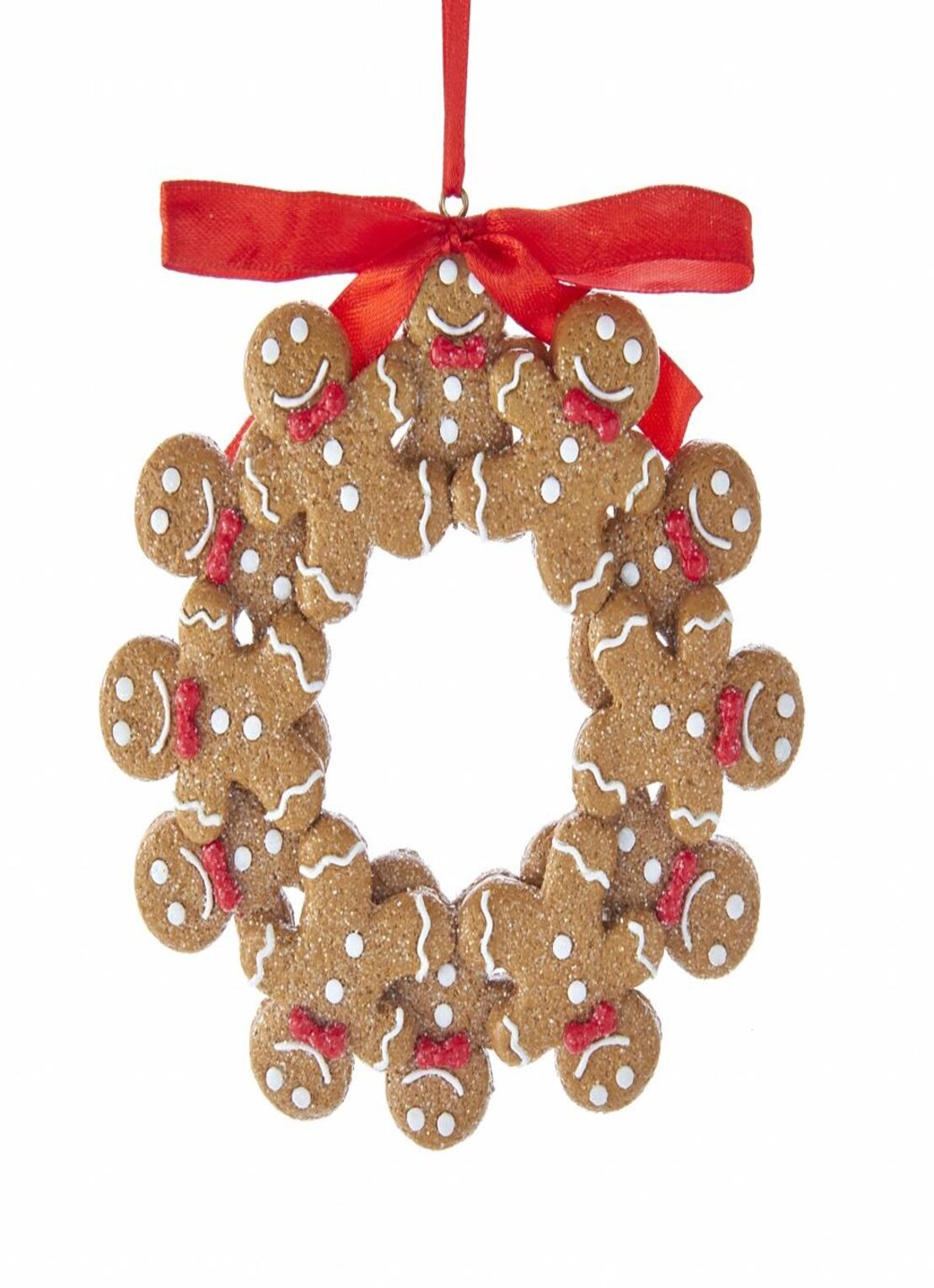 Kurt Adler Peperkoek Krans kersthanger 12,2 cm - voorkant bruin