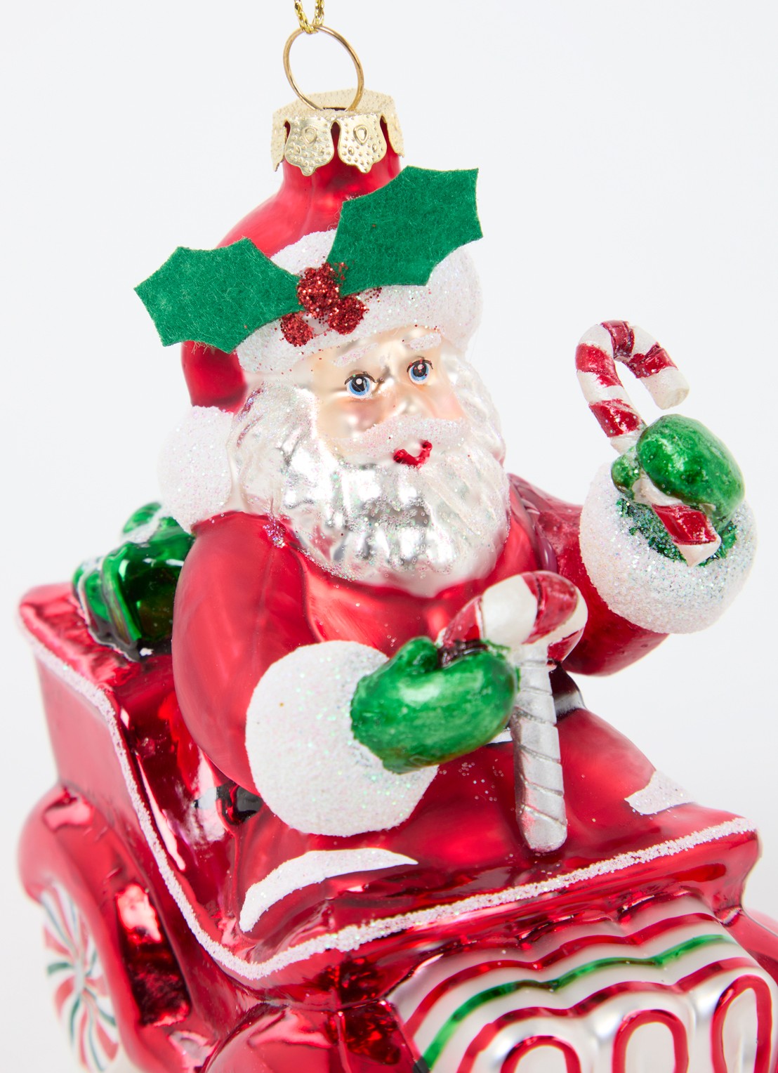 Kurt Adler Santa in Car kersthanger 12 cm - detail multicolor