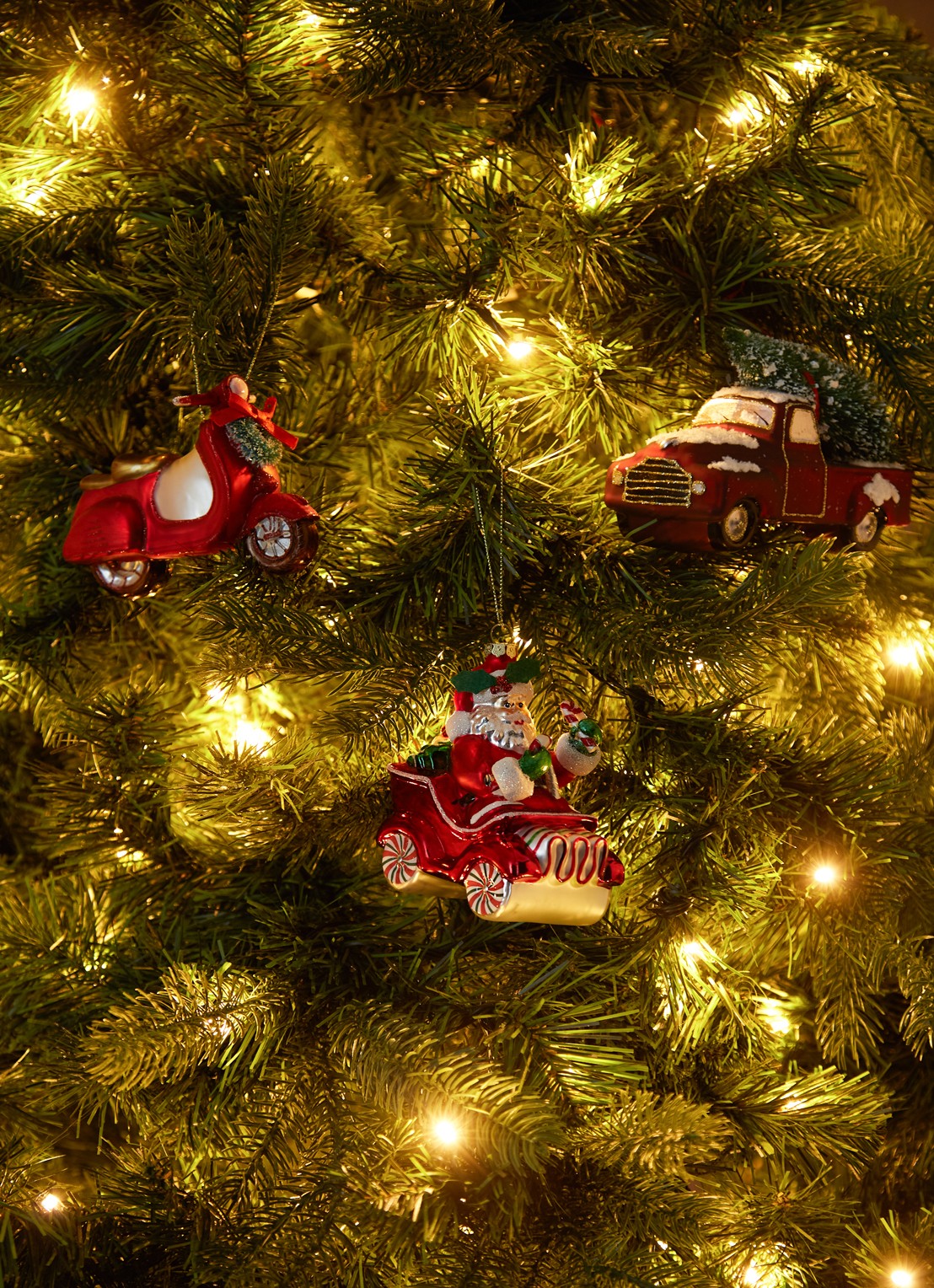 Kurt Adler Santa in Car kersthanger 12 cm - voorkant 3 multicolor
