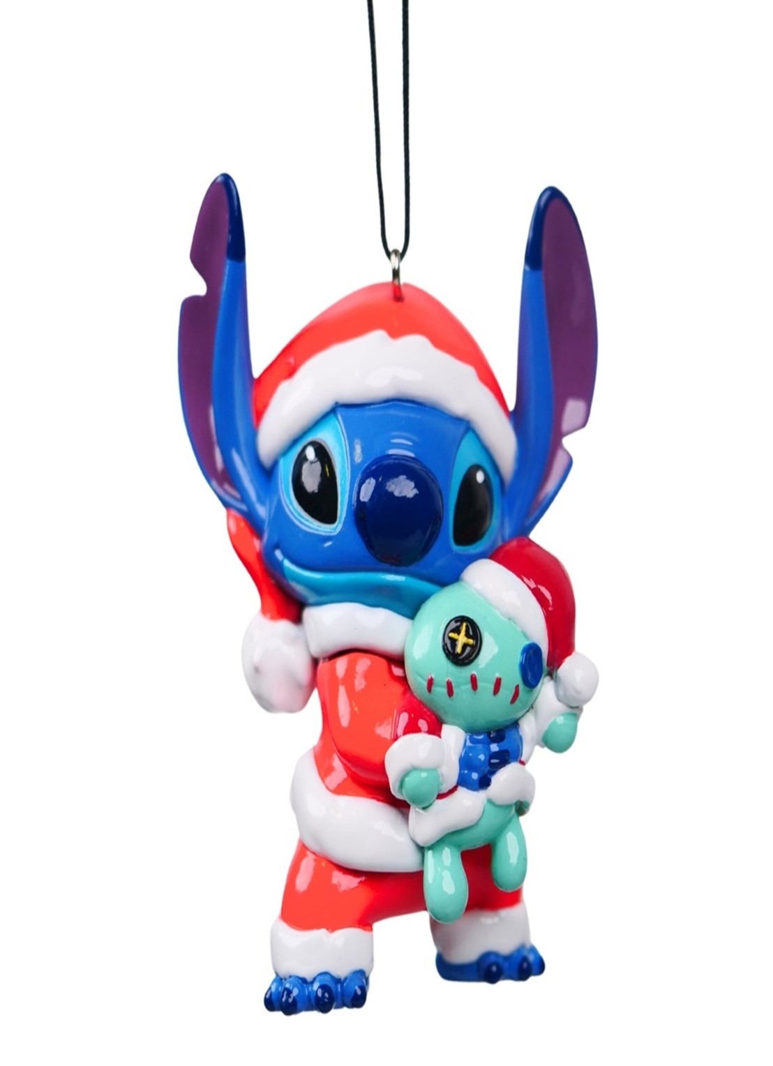 Kurt Adler Stitch kersthanger 8 cm - voorkant blauw