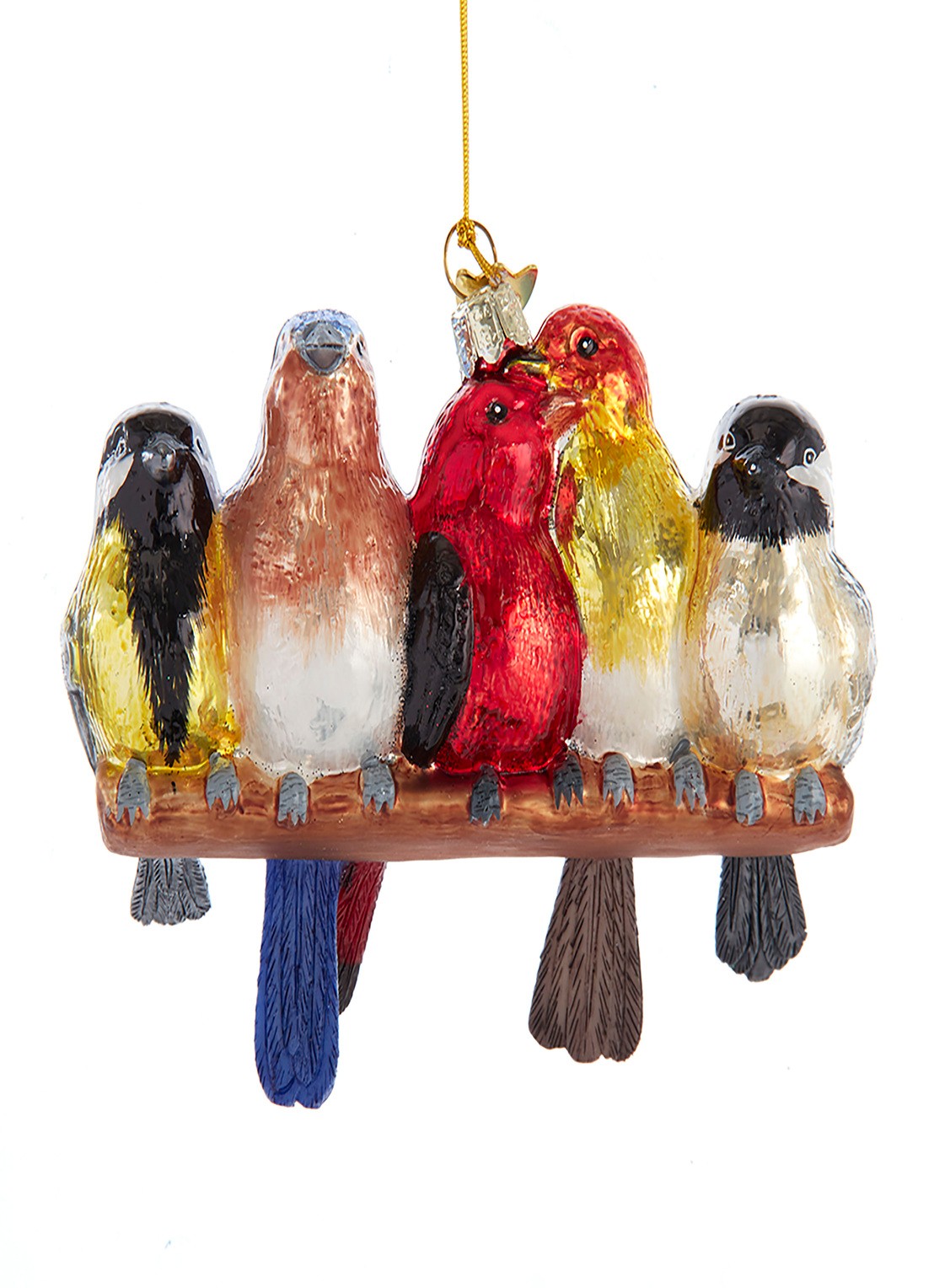 Kurt Adler Zangvogels kersthanger 16,5 cm - voorkant multicolor