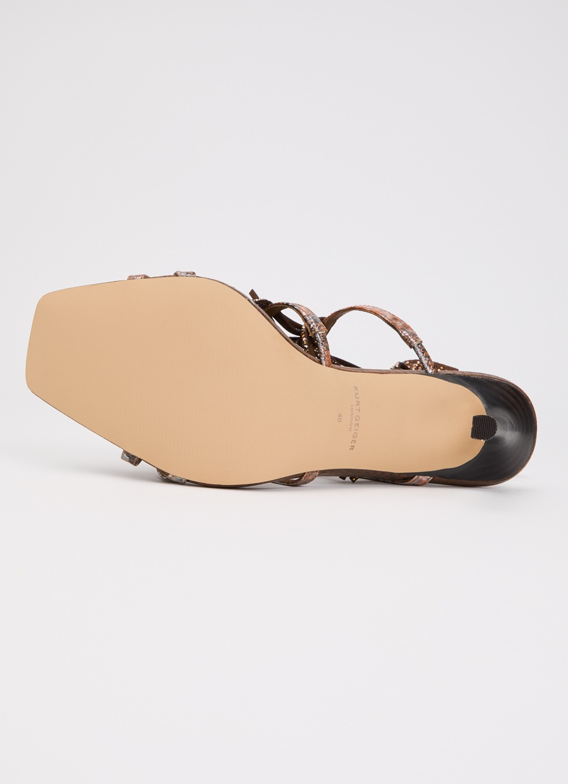 Kurt Geiger 90 sandalette met strass en franjes - detail 5 donkerbruin
