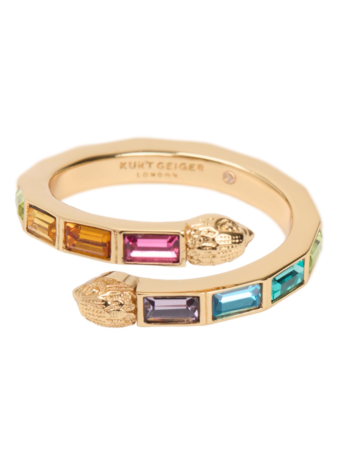 Kurt Geiger Baguette ring met kristal - voorkant 3 multicolor