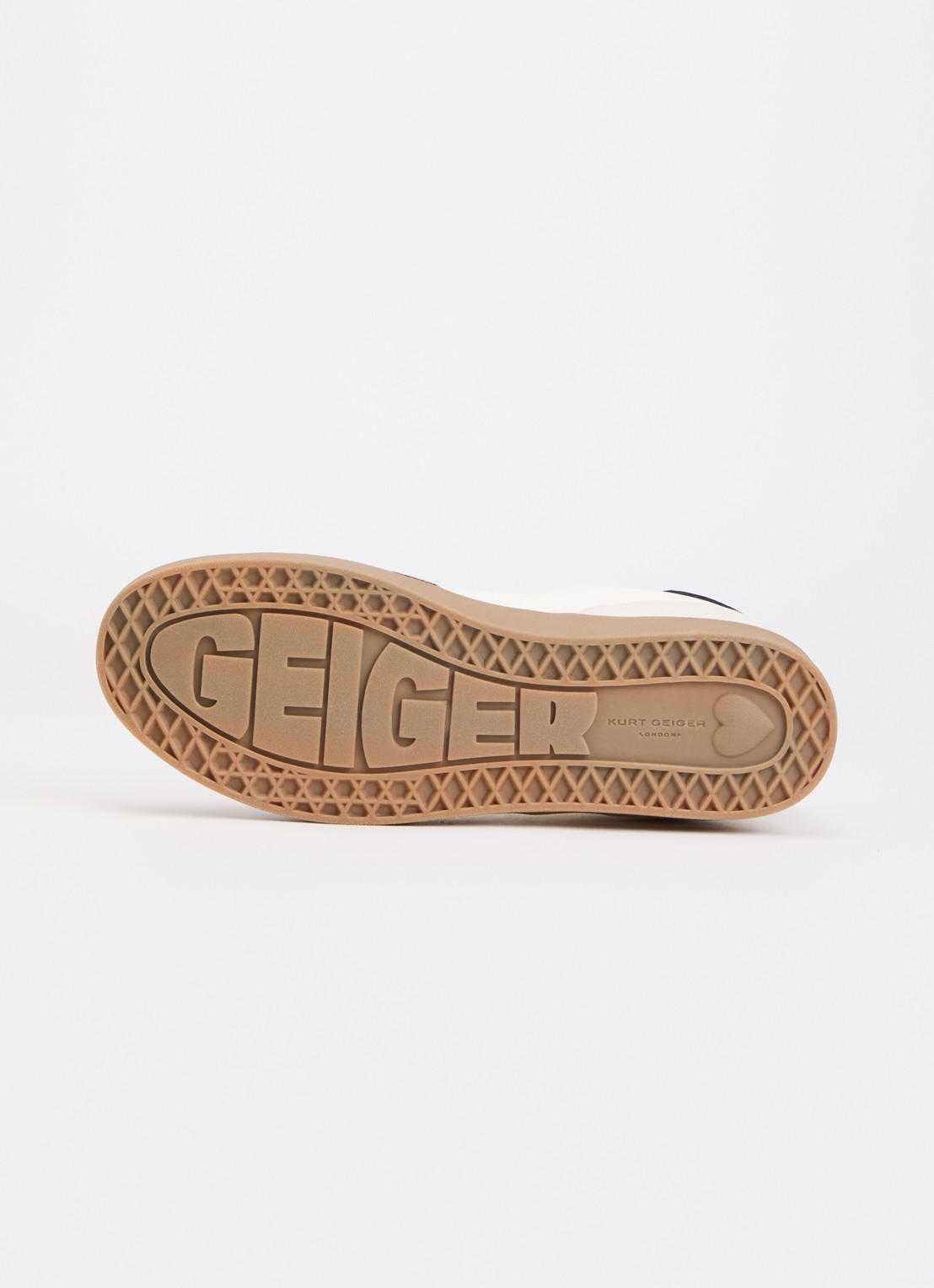 Kurt Geiger Barbican sneaker van leer met details van suède en ponyhair - detail 4 wit