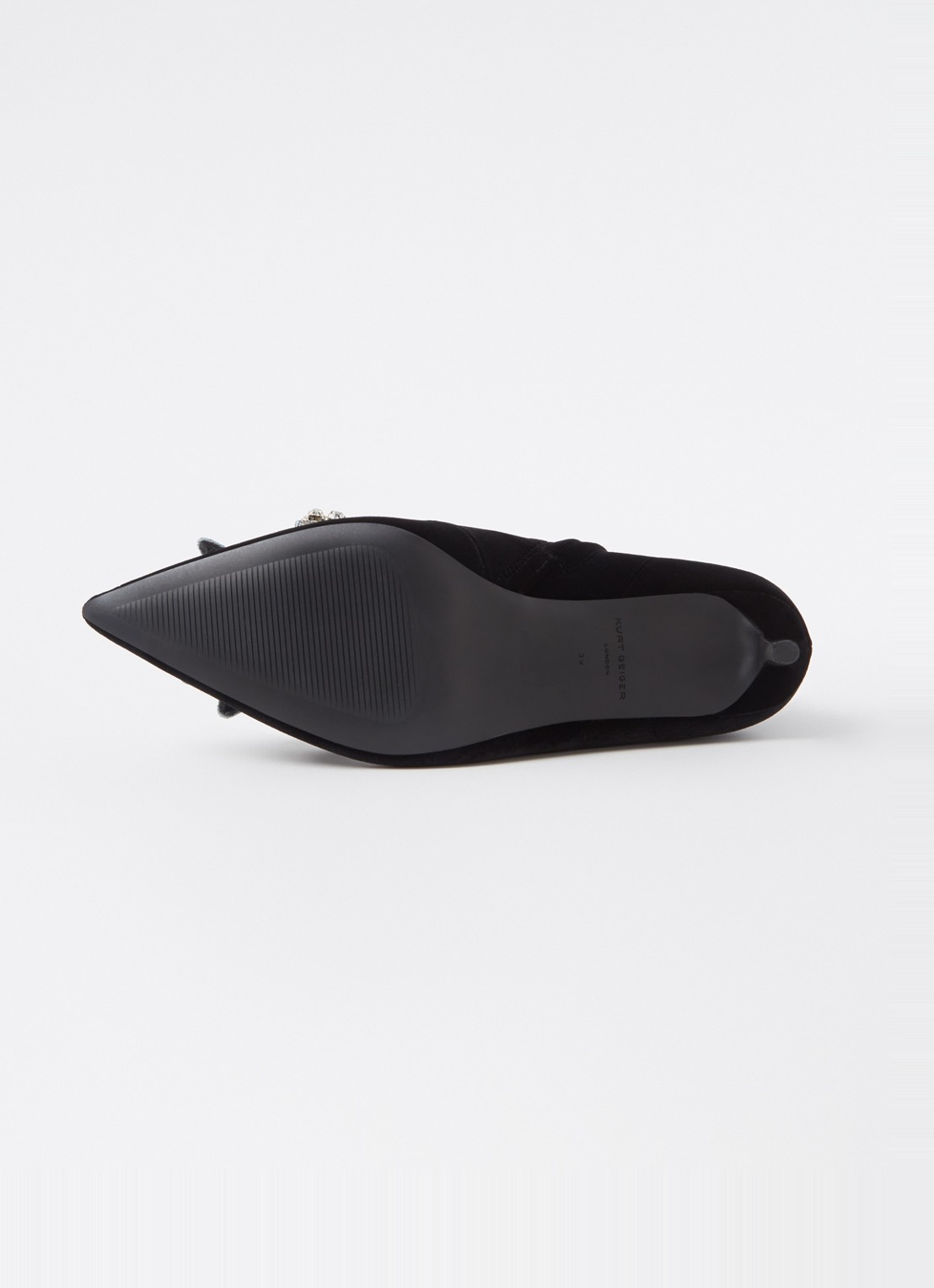 Kurt Geiger Belgravia Bow enkellaarsje van fluweel  - detail 4 zwart