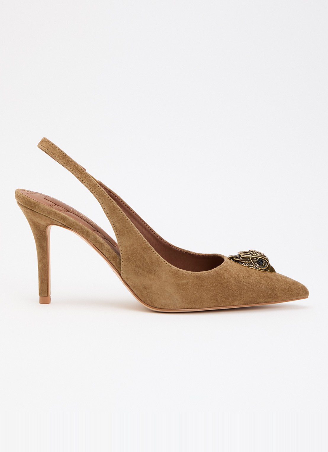 Kurt Geiger Belgravia pump met logo - voorkant 2 naturel