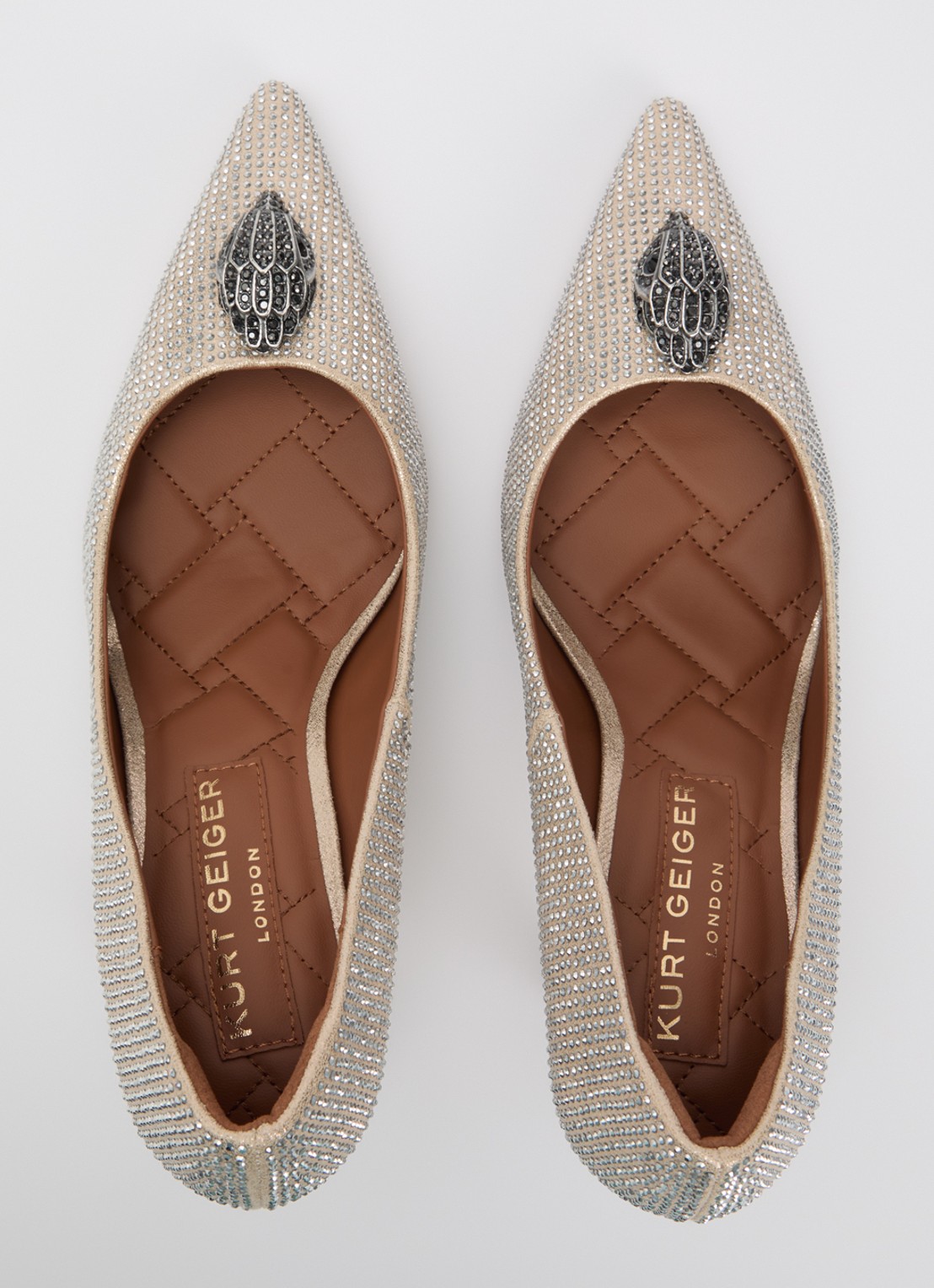 Kurt Geiger Belgravia pump met strass - detail 4 goud