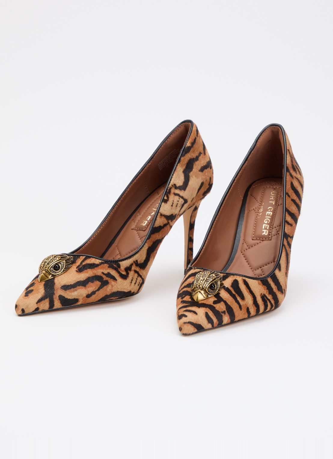 Kurt Geiger Belgravia pump met tijgerprint - detail 3 camel