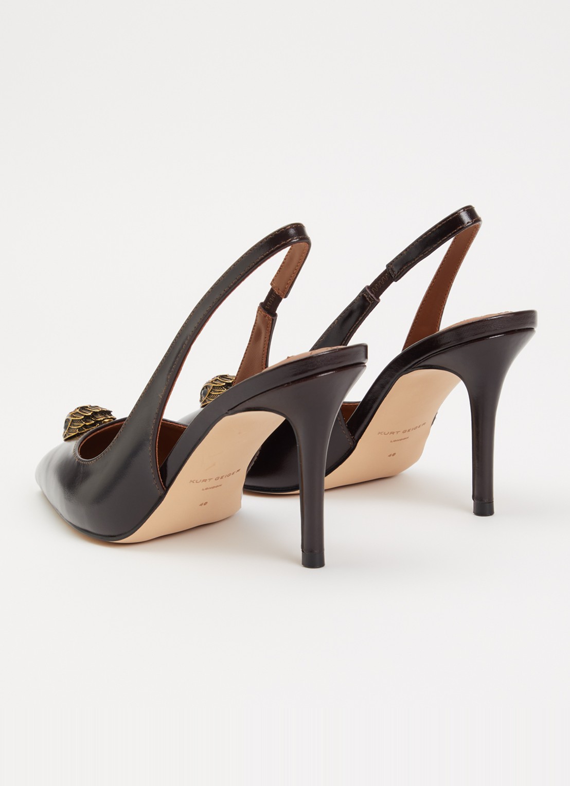 Kurt Geiger Belgravia slingback van leer - achterkant 4 bruin