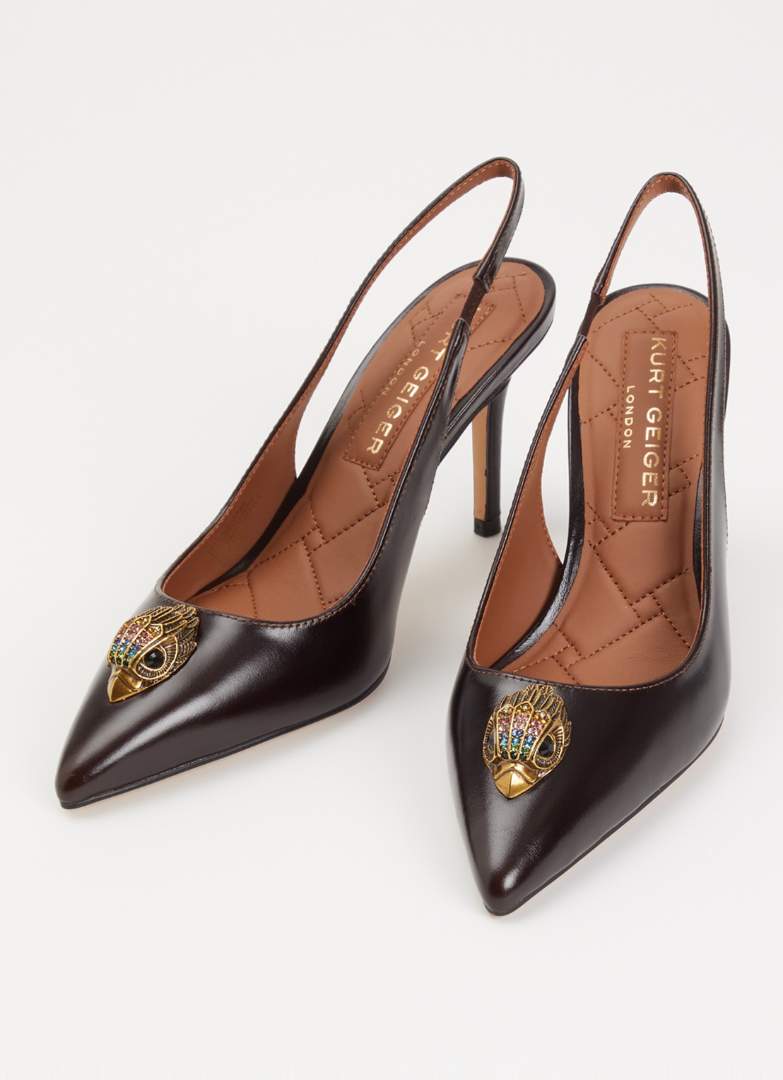 Kurt Geiger Belgravia slingback van leer - detail bruin