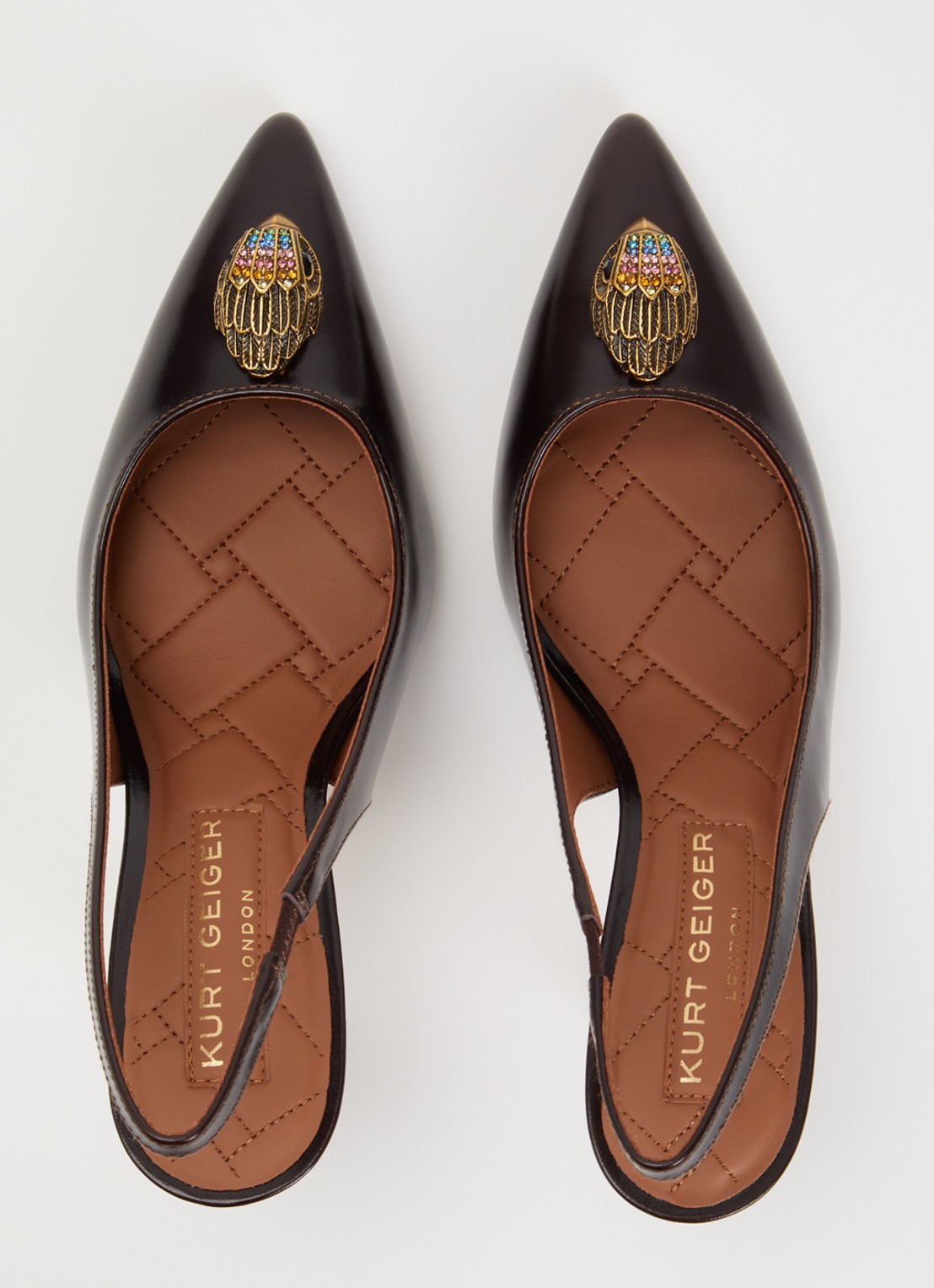 Kurt Geiger Belgravia slingback van leer - detail 2 bruin