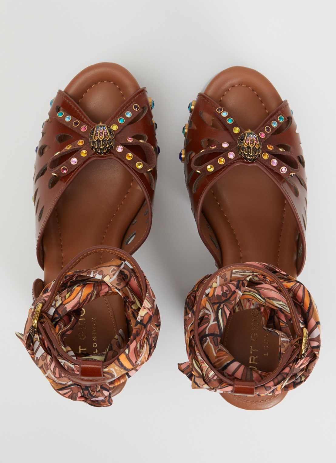 Kurt Geiger Butterfly Platform sandalette met strass - detail 3 donkerbruin