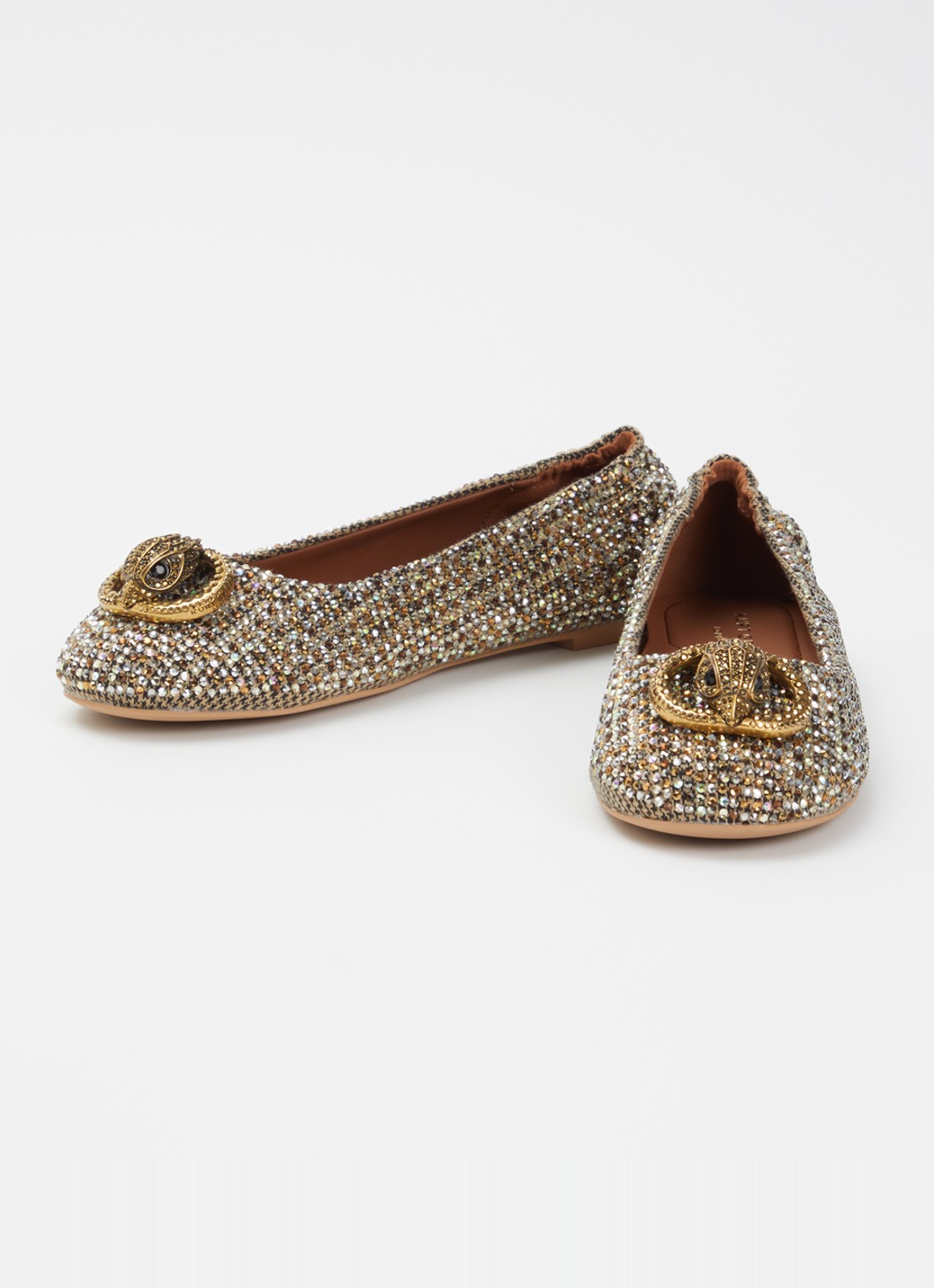 Kurt Geiger Chelsea ballerina met strass - detail zand