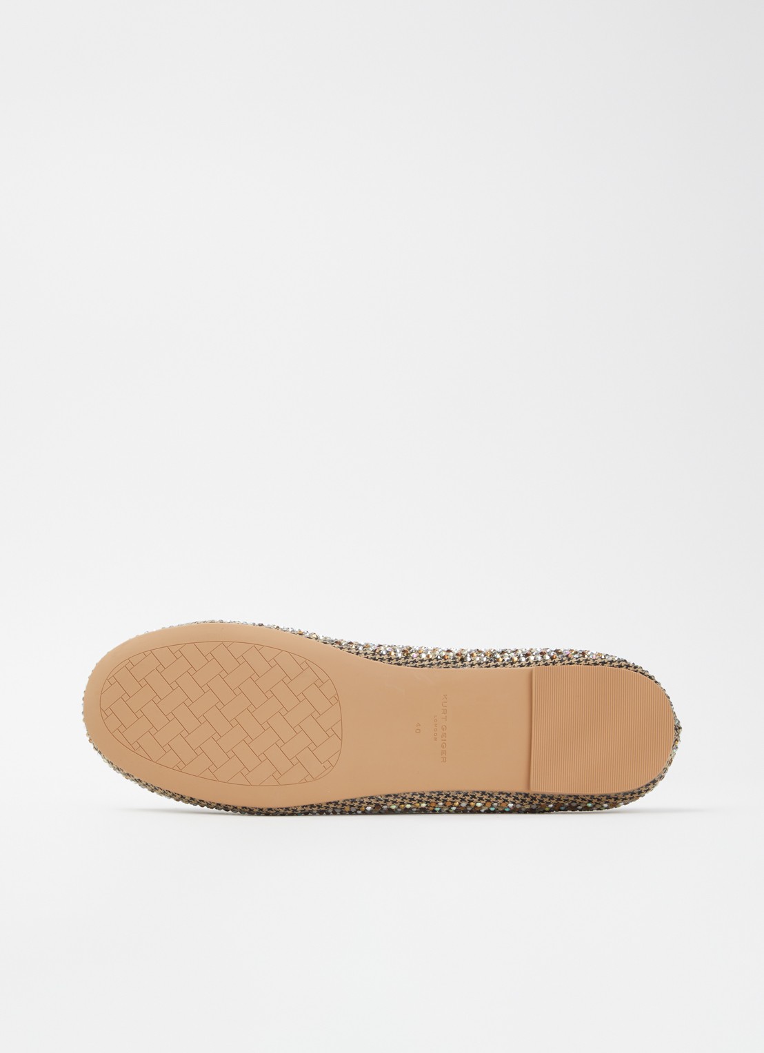 Kurt Geiger Chelsea ballerina met strass - detail 3 zand
