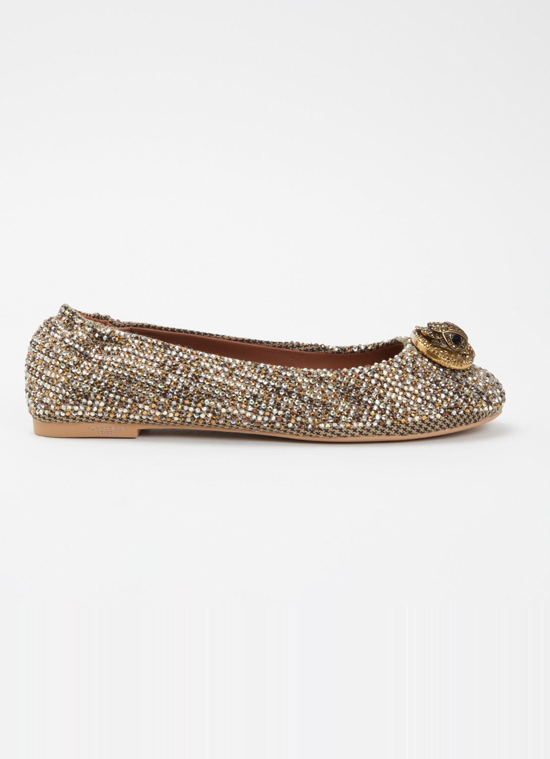 Kurt Geiger Chelsea ballerina met strass - voorkant 4 zand
