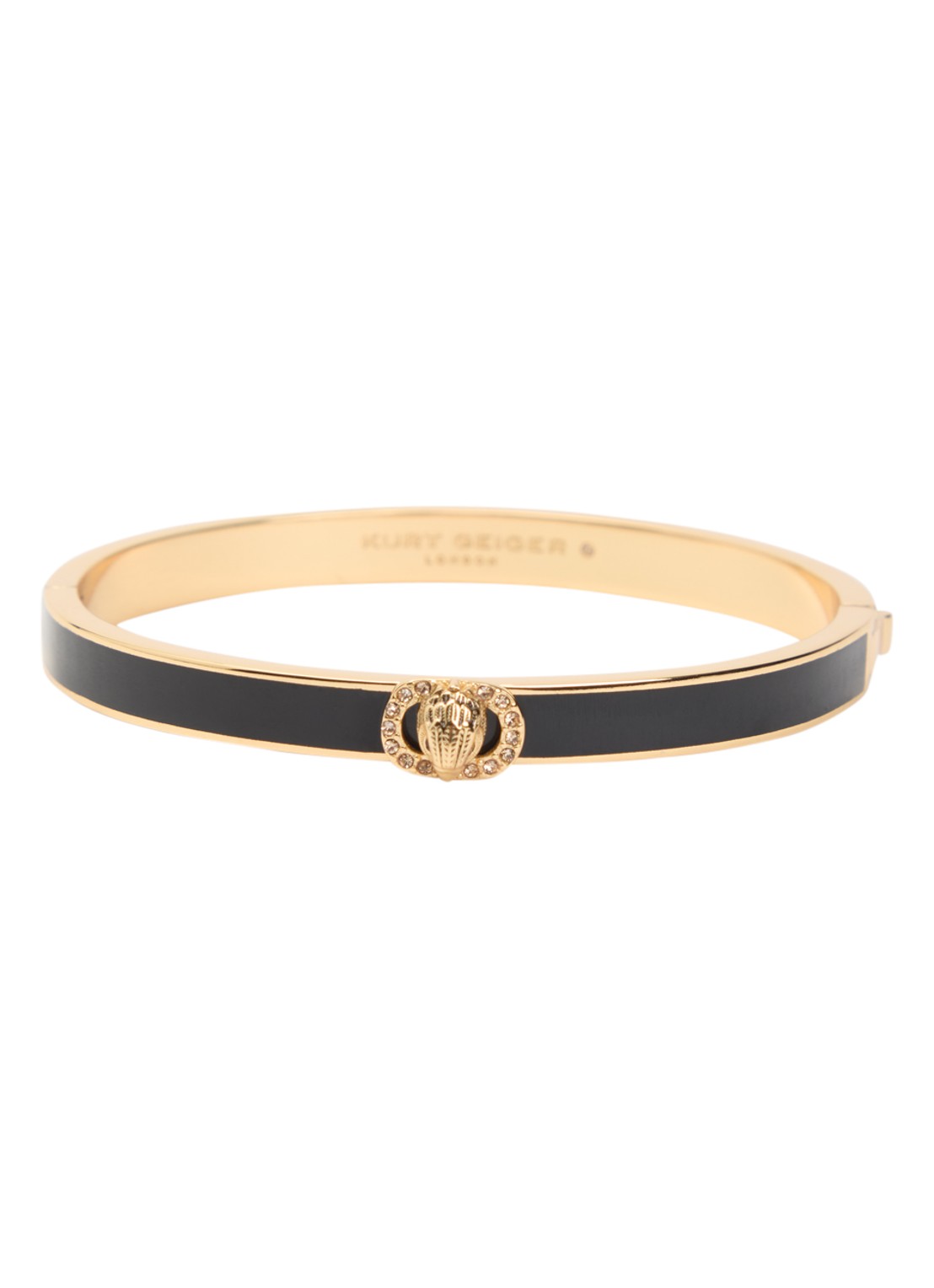 Kurt Geiger Chelsea bangle met kristal - voorkant zwart