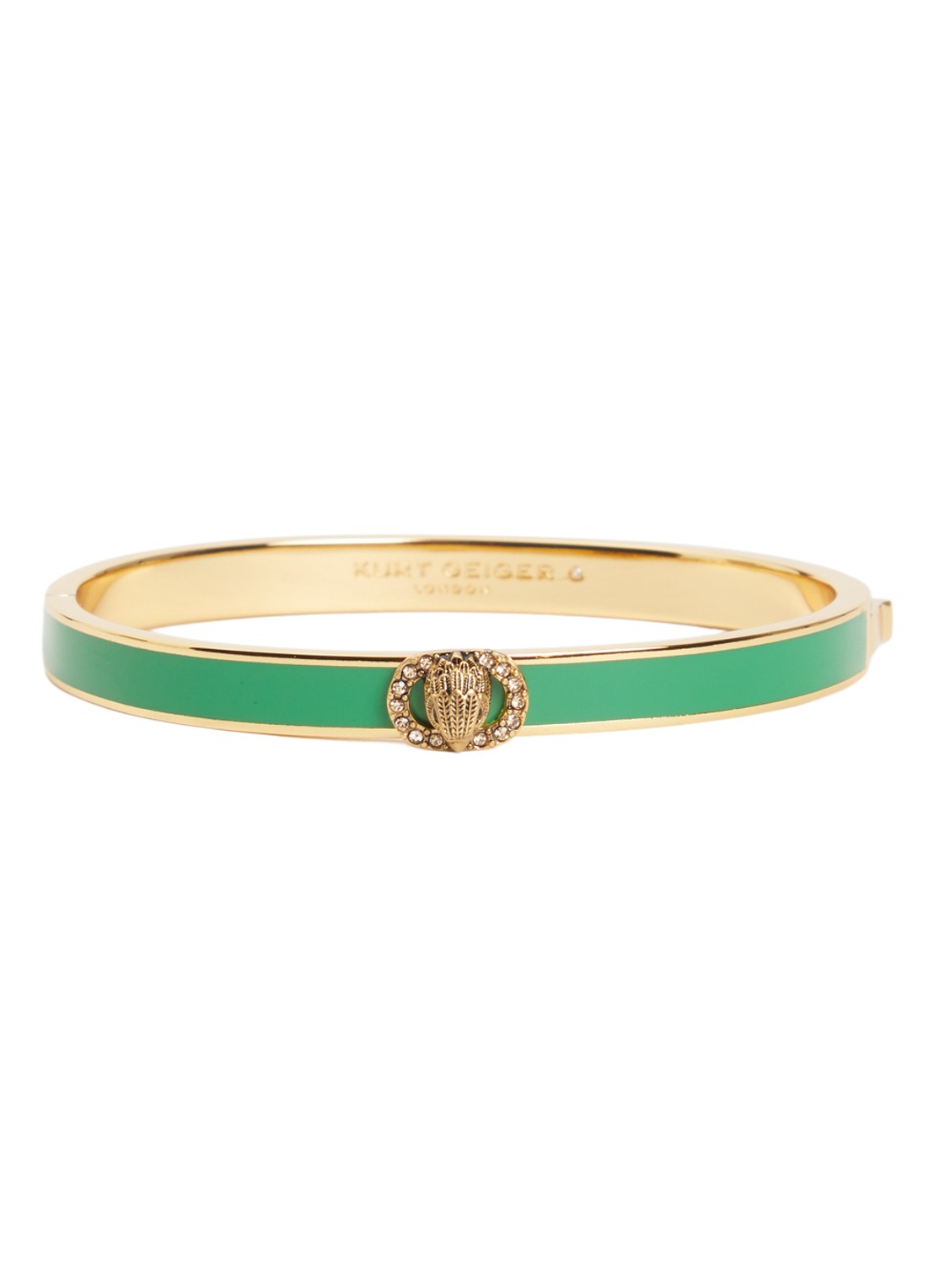 Kurt Geiger Chelsea bangle met kristal - voorkant groen
