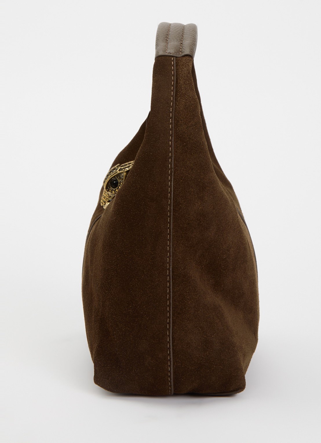 Kurt Geiger Chelsea handtas van suède - detail 2 donkerbruin