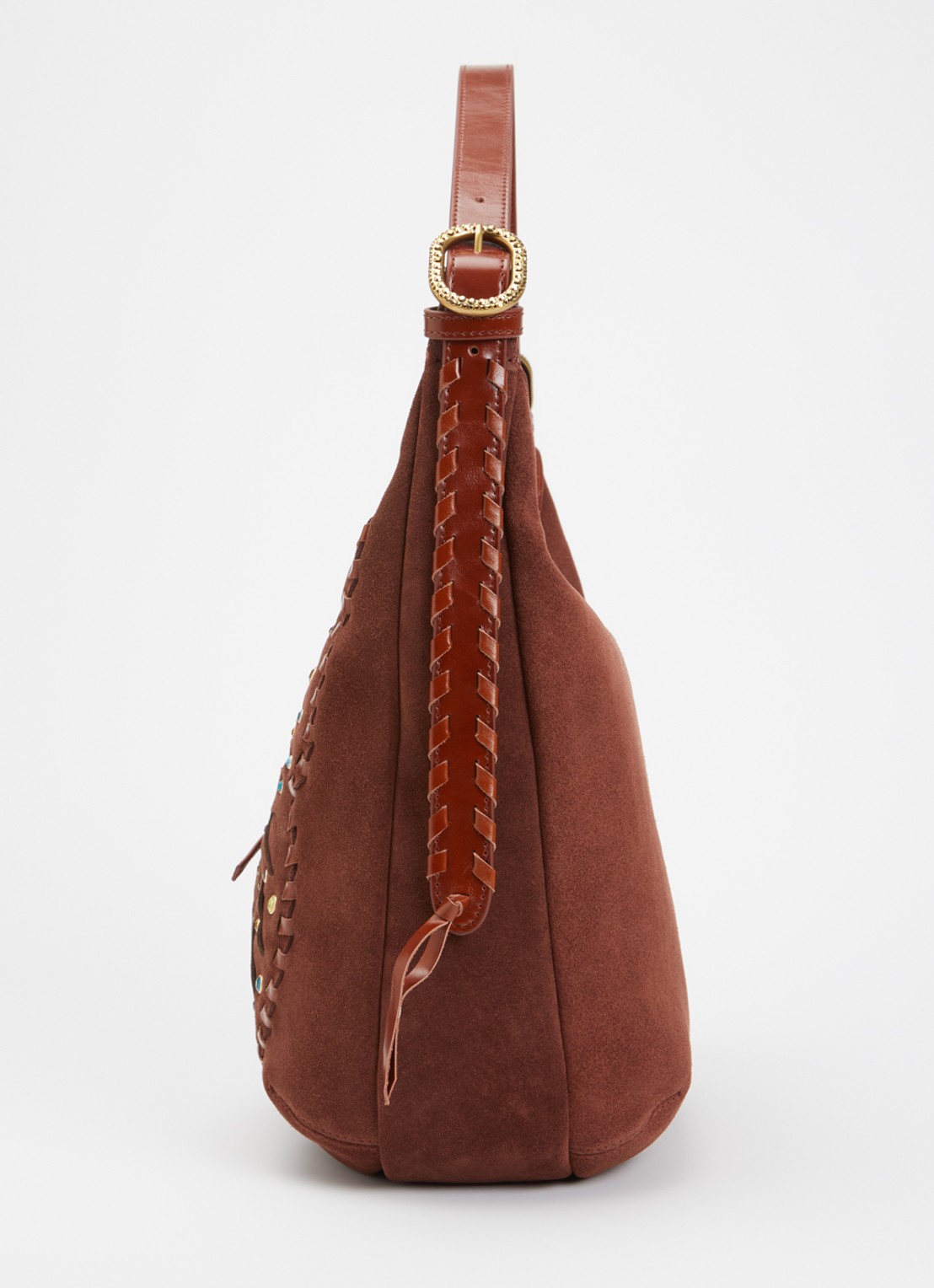 Kurt Geiger Chelsea hobo butterfly small schoudertas van suéde met leren details  - detail 4 bruin
