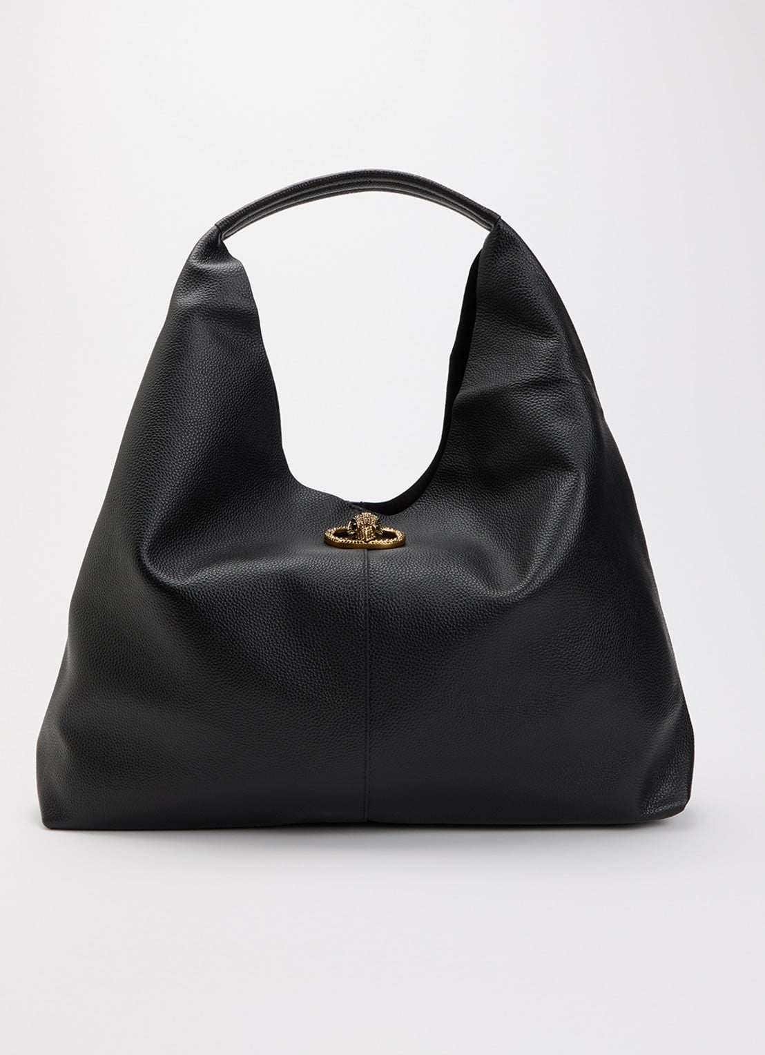 Kurt Geiger Chelsea Large schoudertas van leer - voorkant 5 zwart