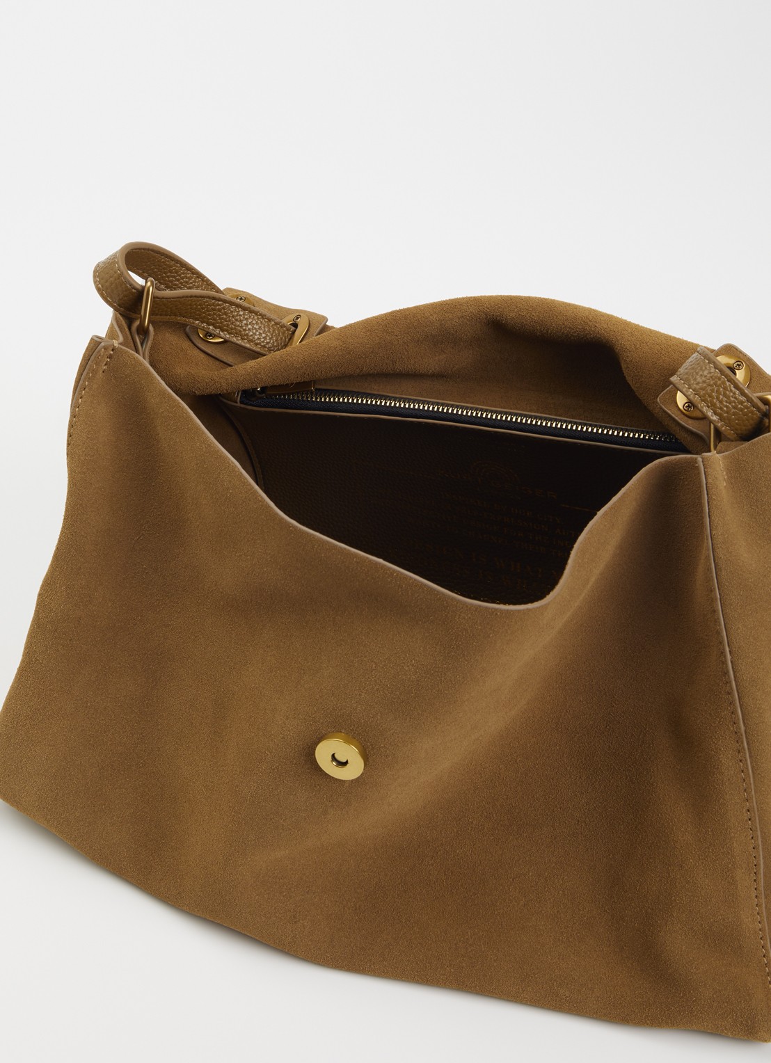 Kurt Geiger Chelsea Large schoudertas van suède - detail 3 zwart
