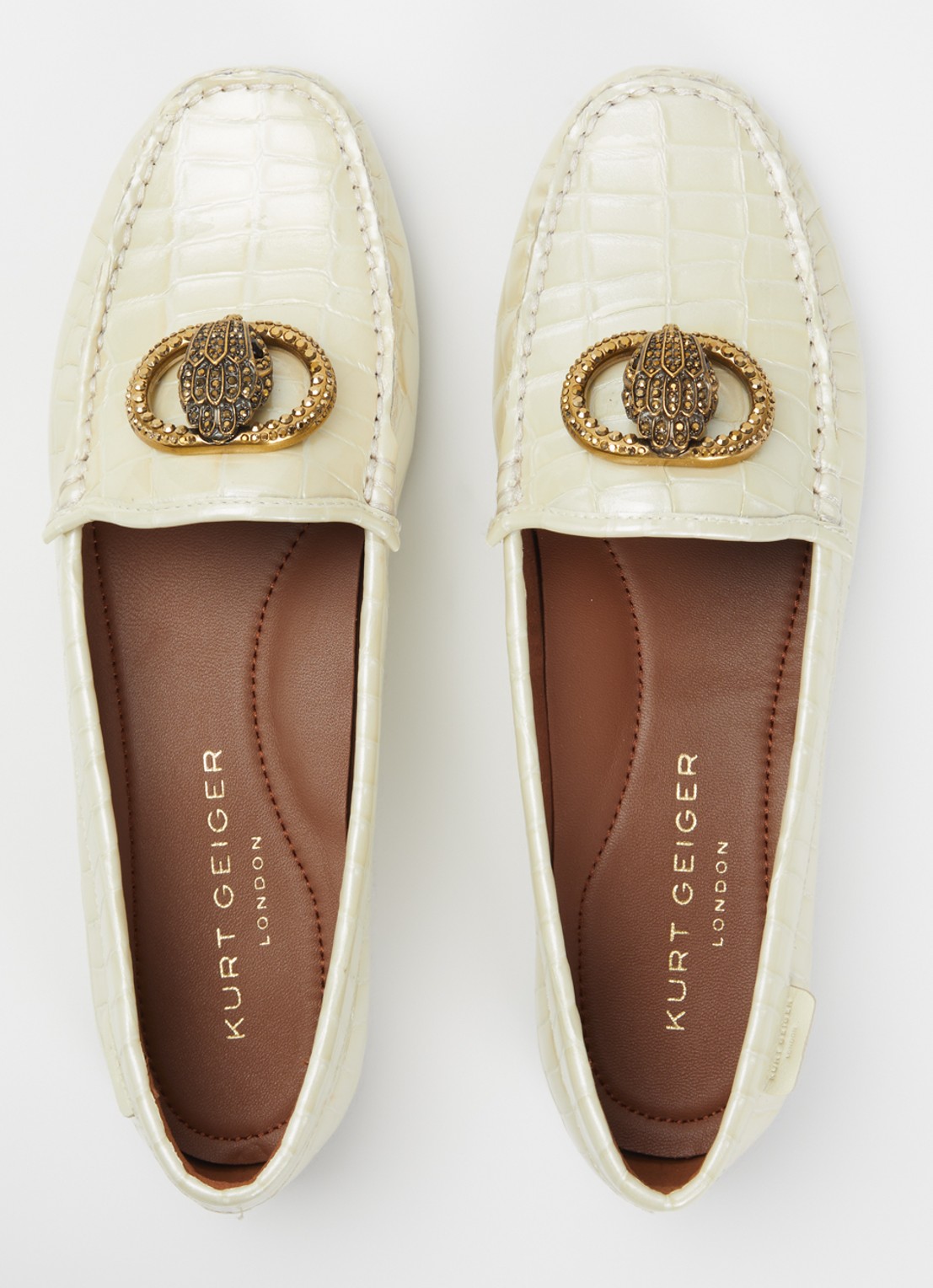 Kurt Geiger Chelsea mocassin van leer - detail 4 ivoor
