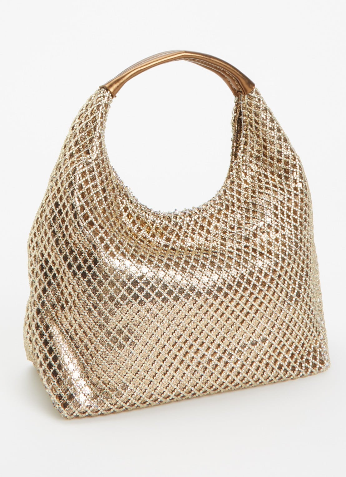 Kurt Geiger Chelsea Small handtas met mesh details en strass - achterkant 4 goud