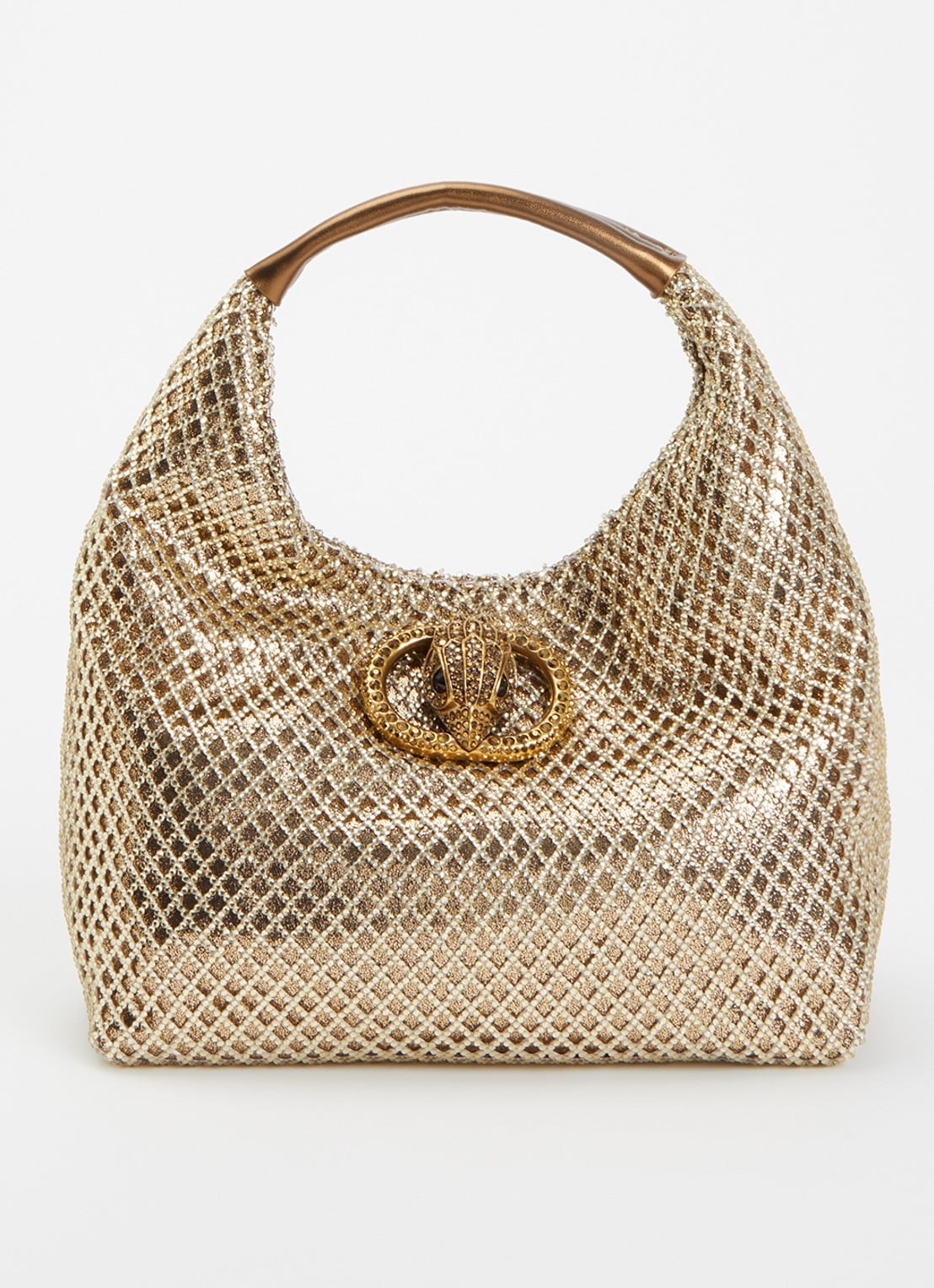 Kurt Geiger Chelsea Small handtas met mesh details en strass - voorkant 5 goud