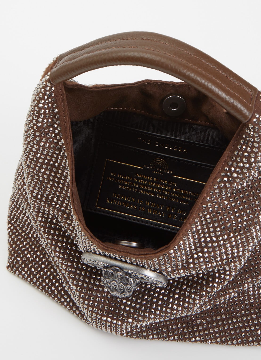 Kurt Geiger Chelsea Small handtas met strass - detail 3 bruin