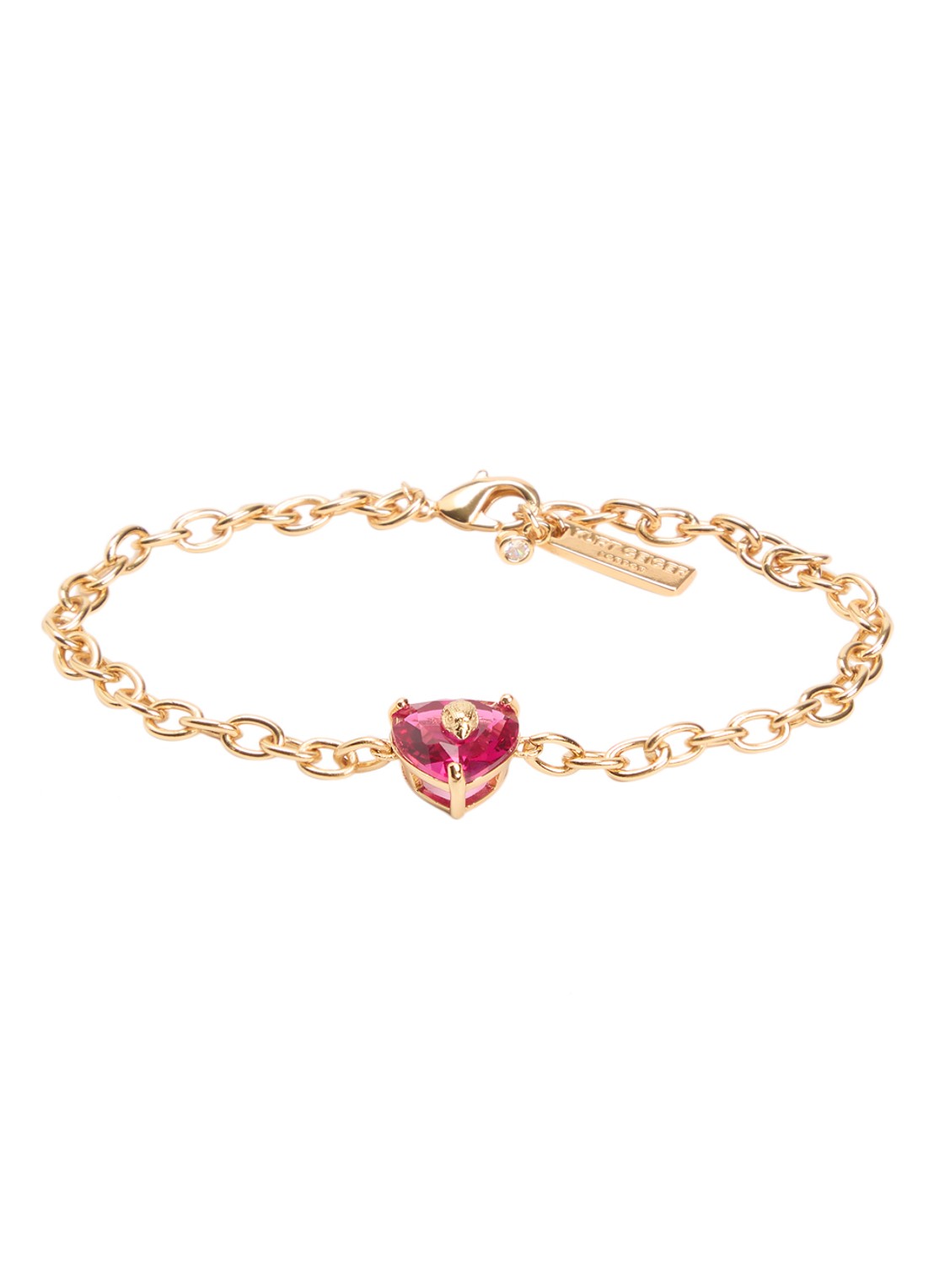 Kurt Geiger Christal Heart armband met kristal - voorkant 2 fuchsia