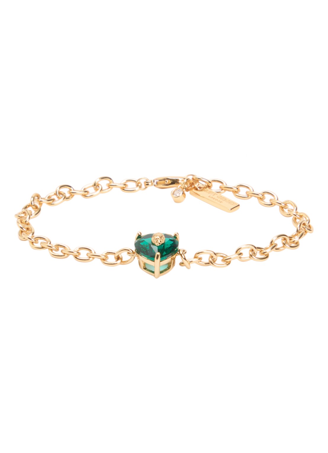 Kurt Geiger Christal Heart armband met kristal - voorkant groen