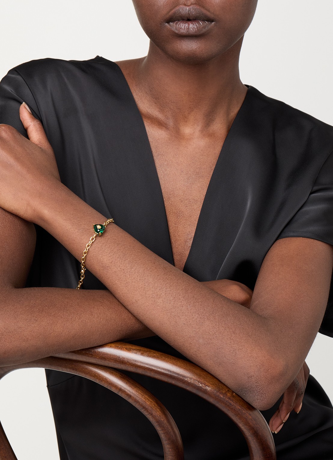 Kurt Geiger Christal Heart armband met kristal - voorkant 2 groen