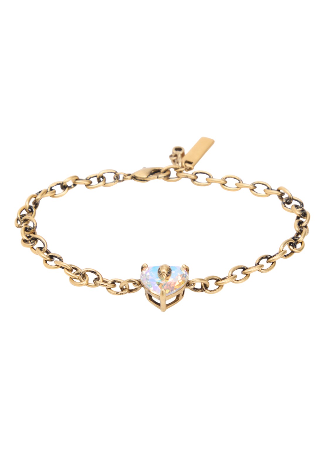 Kurt Geiger Christal Heart armband met kristal - voorkant 2 goud