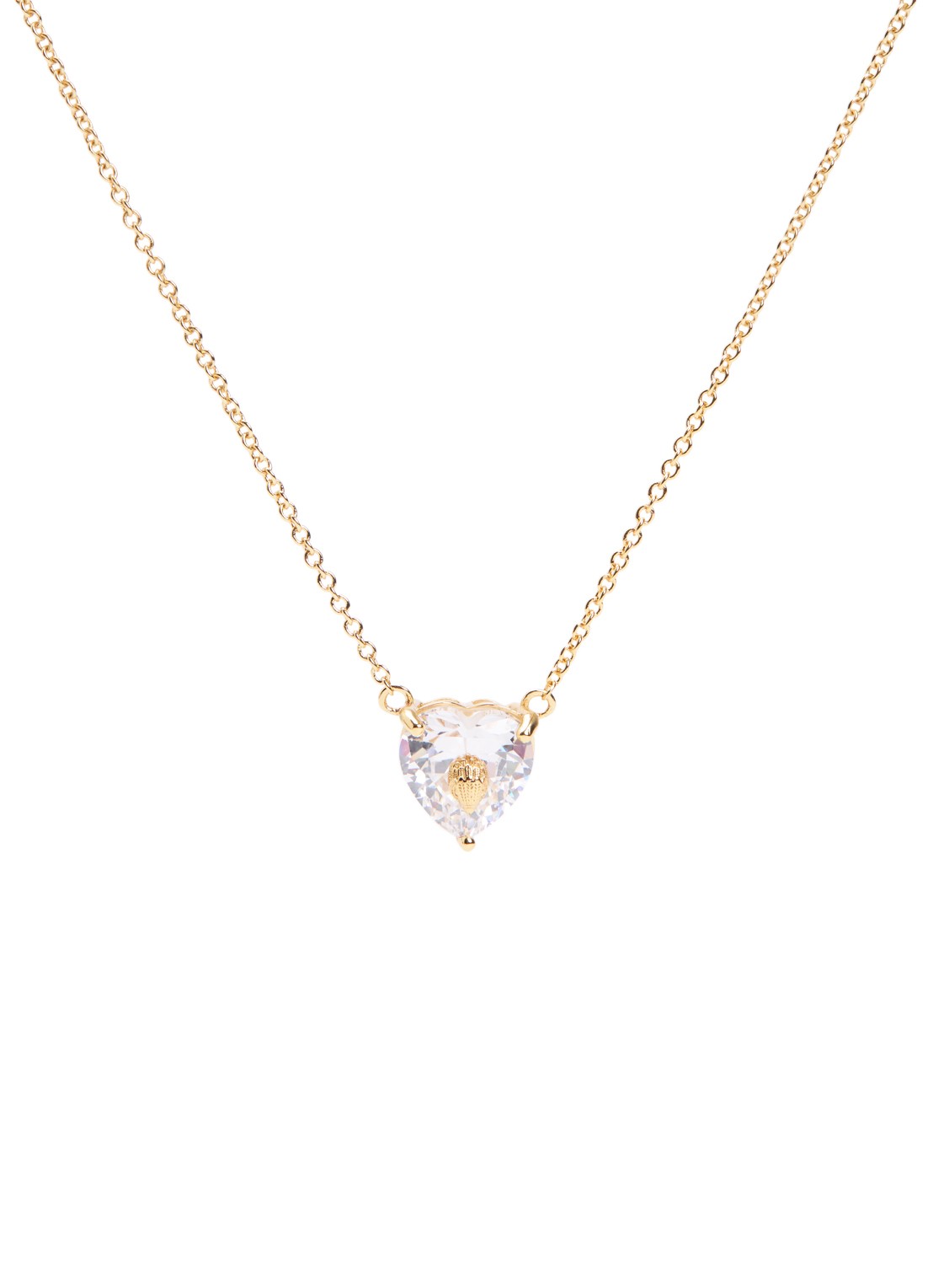 Kurt Geiger Crystal Heart ketting met kristal - voorkant 4 wit