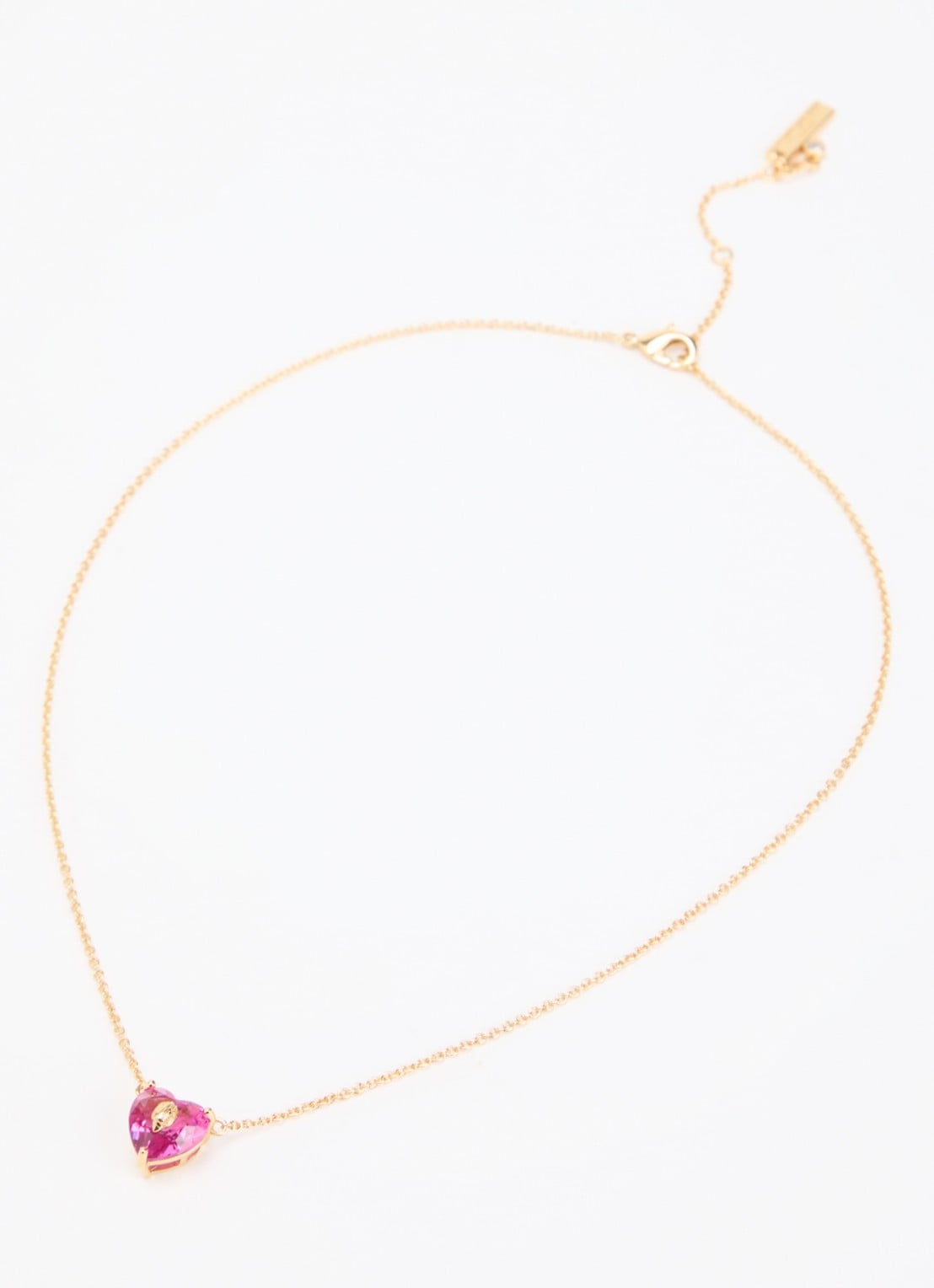 Kurt Geiger Crystal Heart ketting met kristal - detail fuchsia