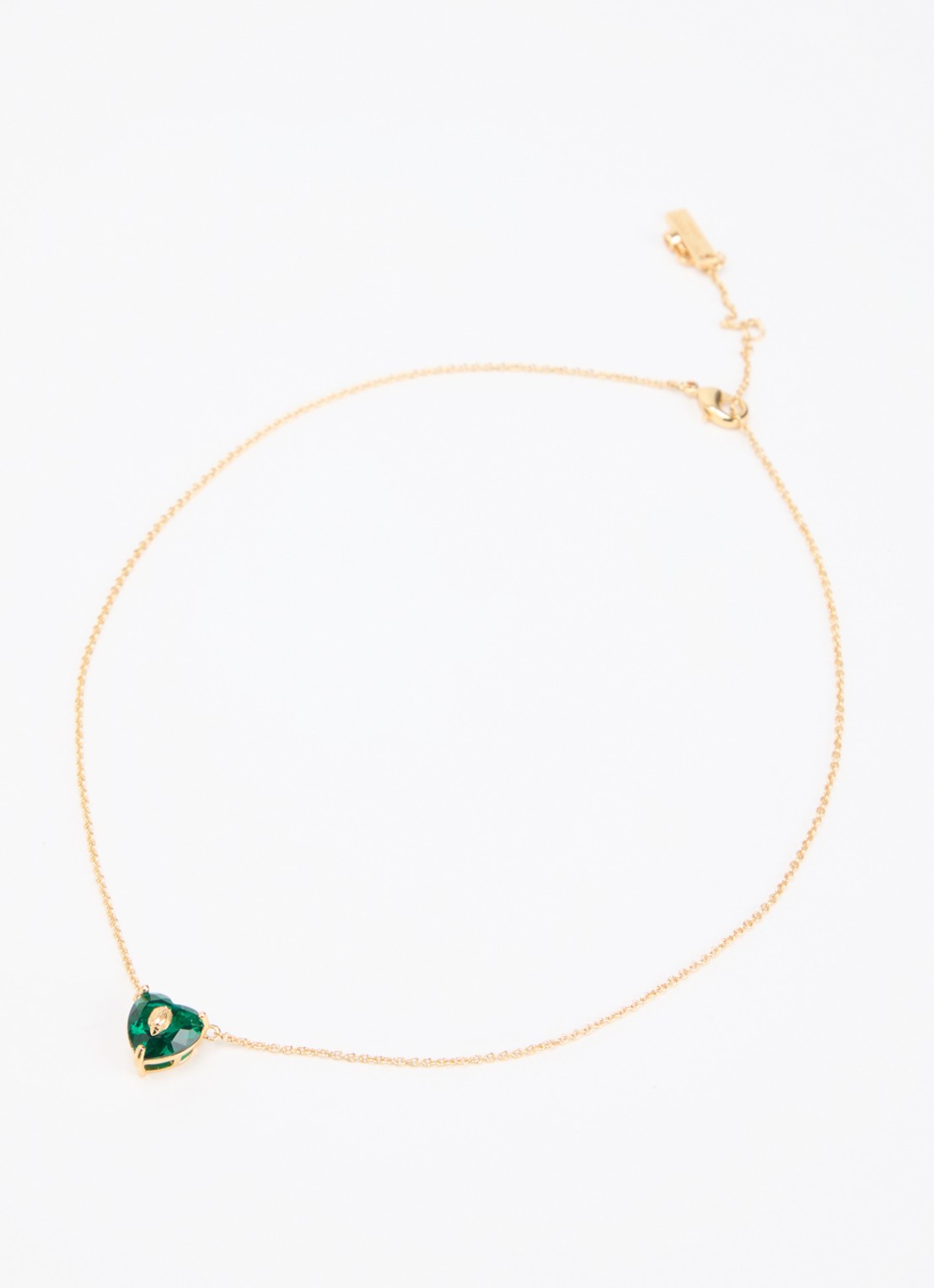 Kurt Geiger Crystal Heart ketting met kristal - detail groen