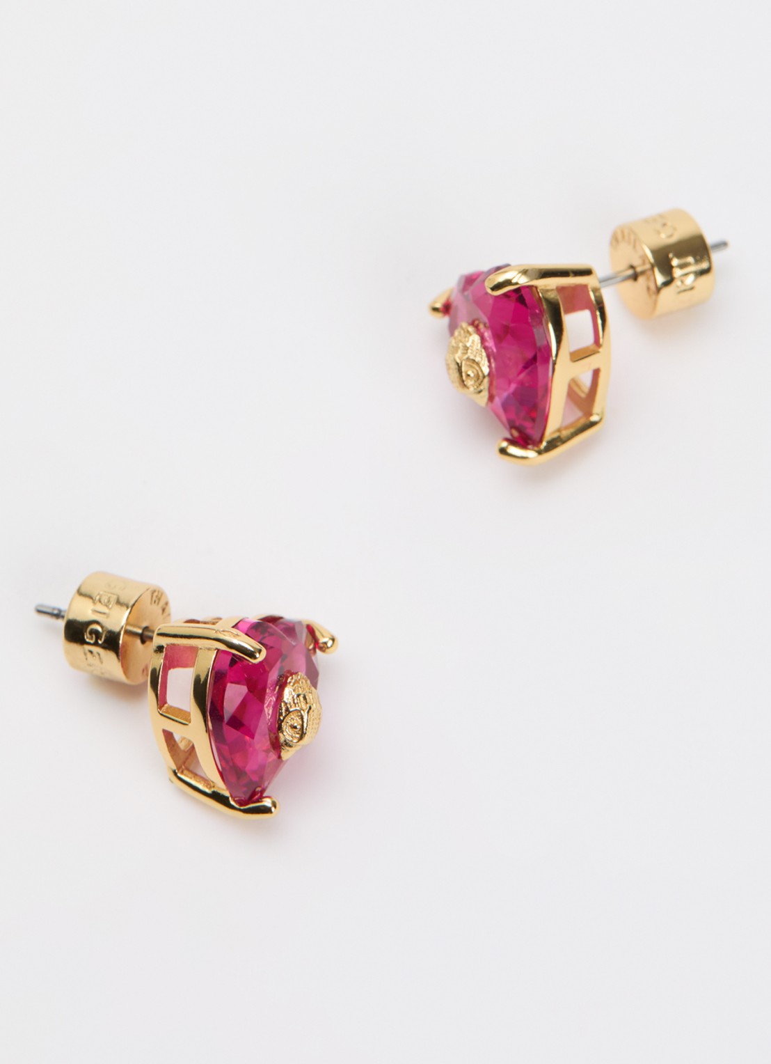 Kurt Geiger Crystal Heart oorknopjes met kristal - detail 3 fuchsia
